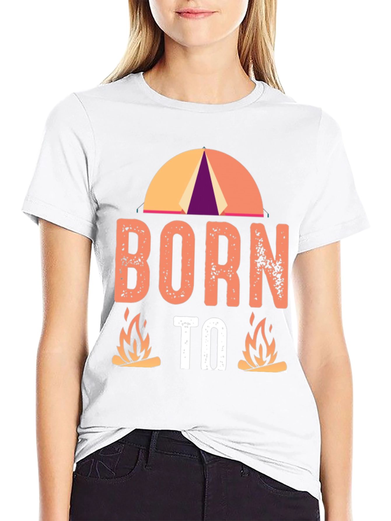 Born to Camp Black Graphic Tee
