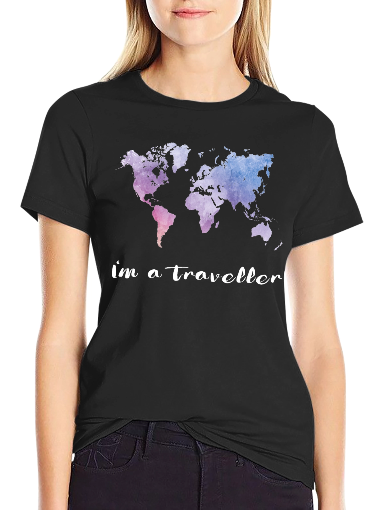 World Map Im a Traveller Graphic Tee