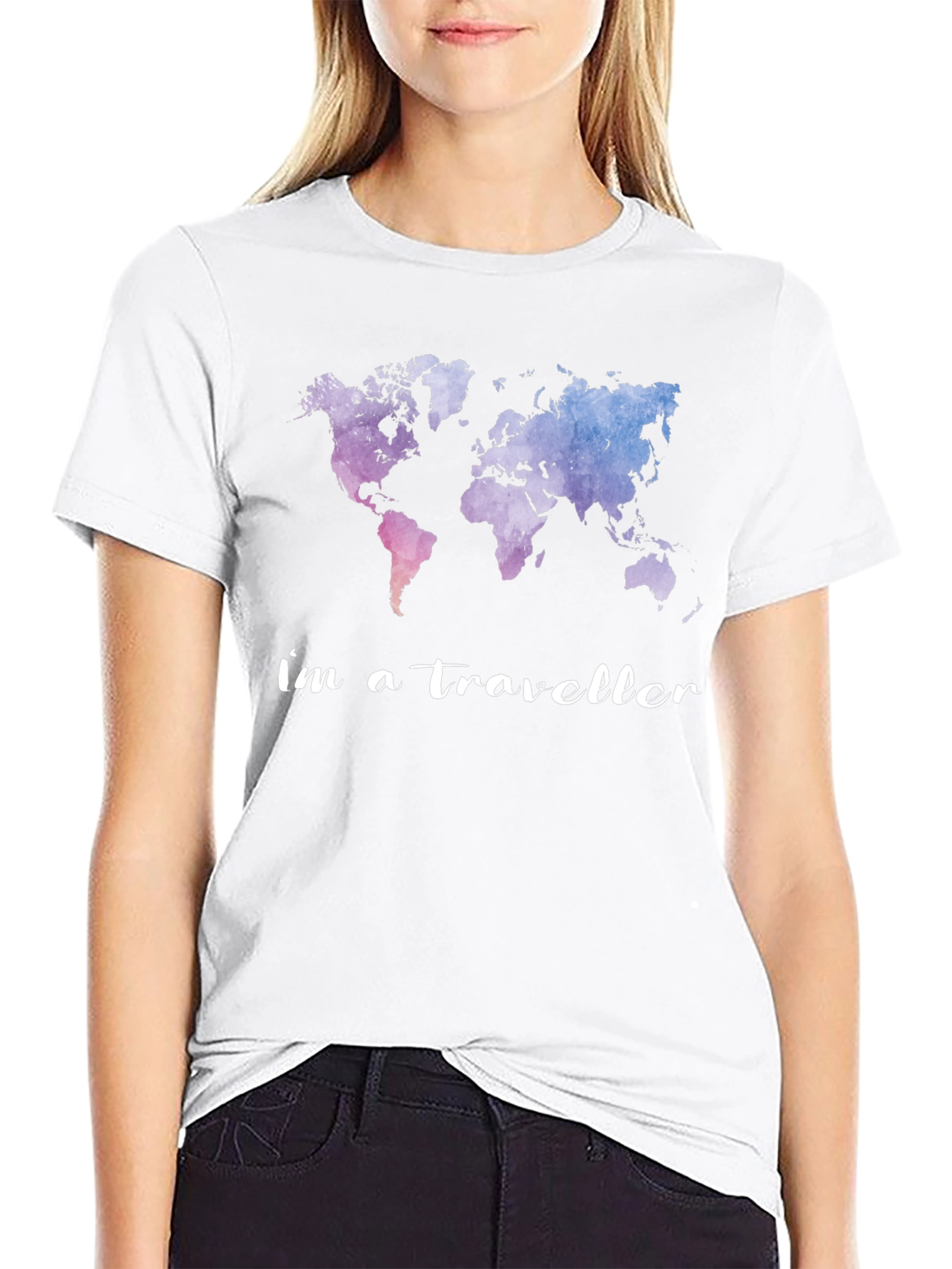 World Map Im a Traveller Graphic Tee