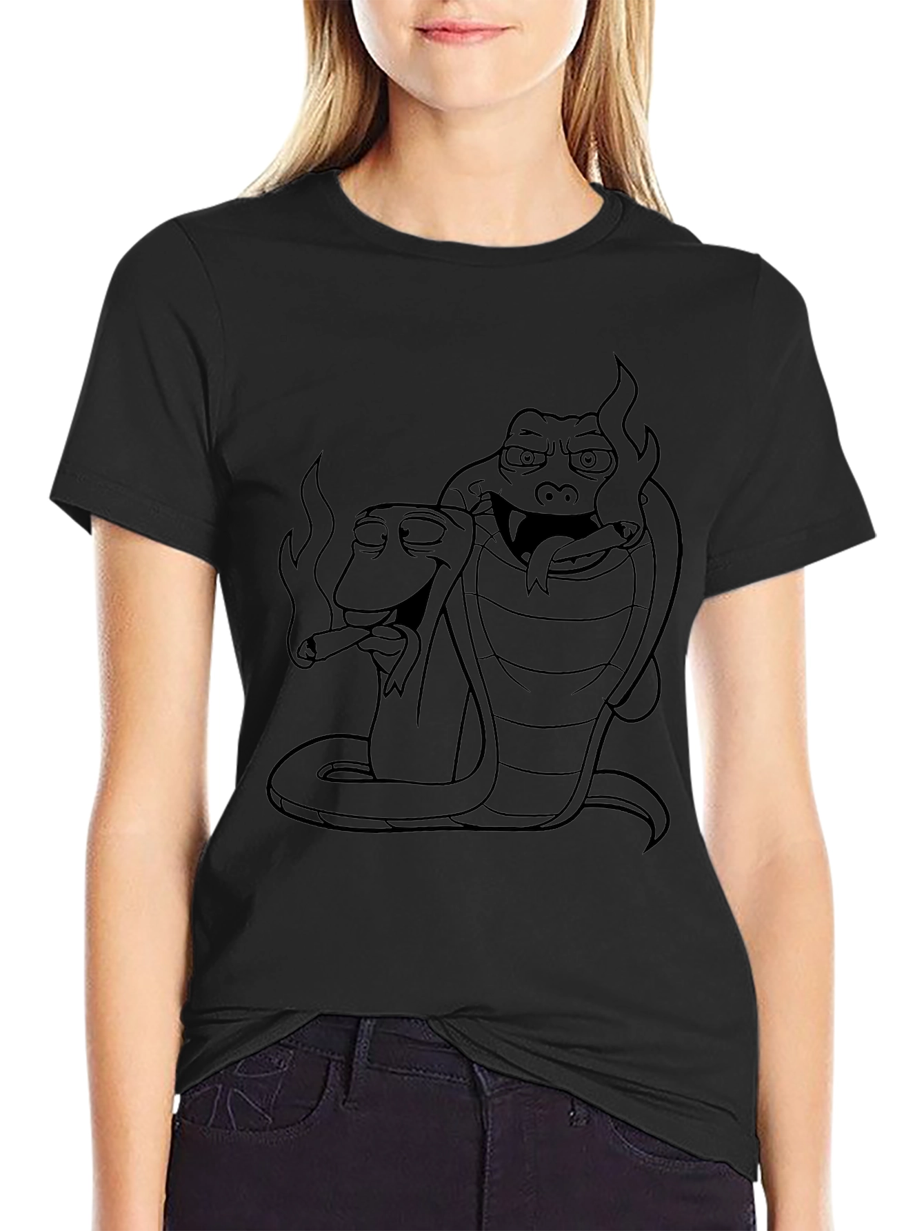 Smoking Snakes Graphic Tee - Cool Design