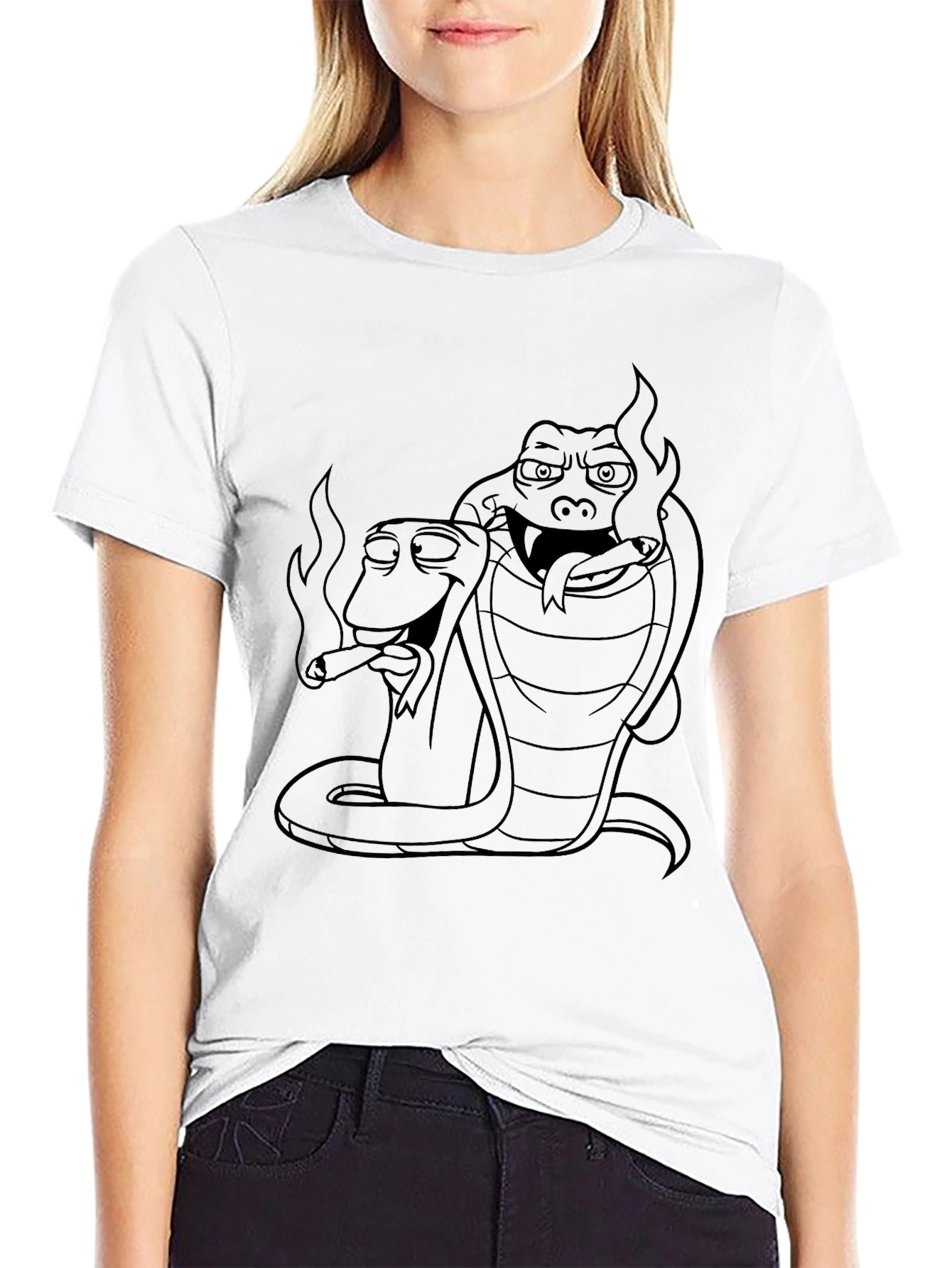 Smoking Snakes Graphic Tee - Cool Design