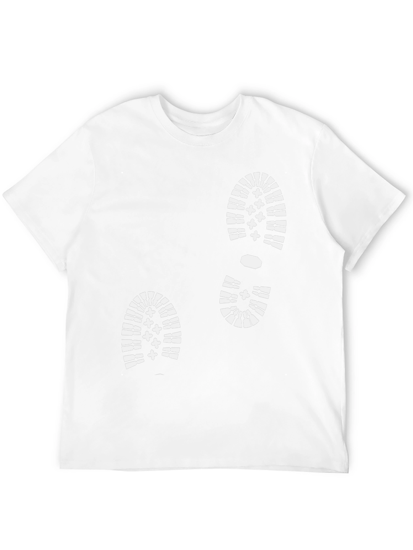 Black T-Shirt with White Boot Print Design