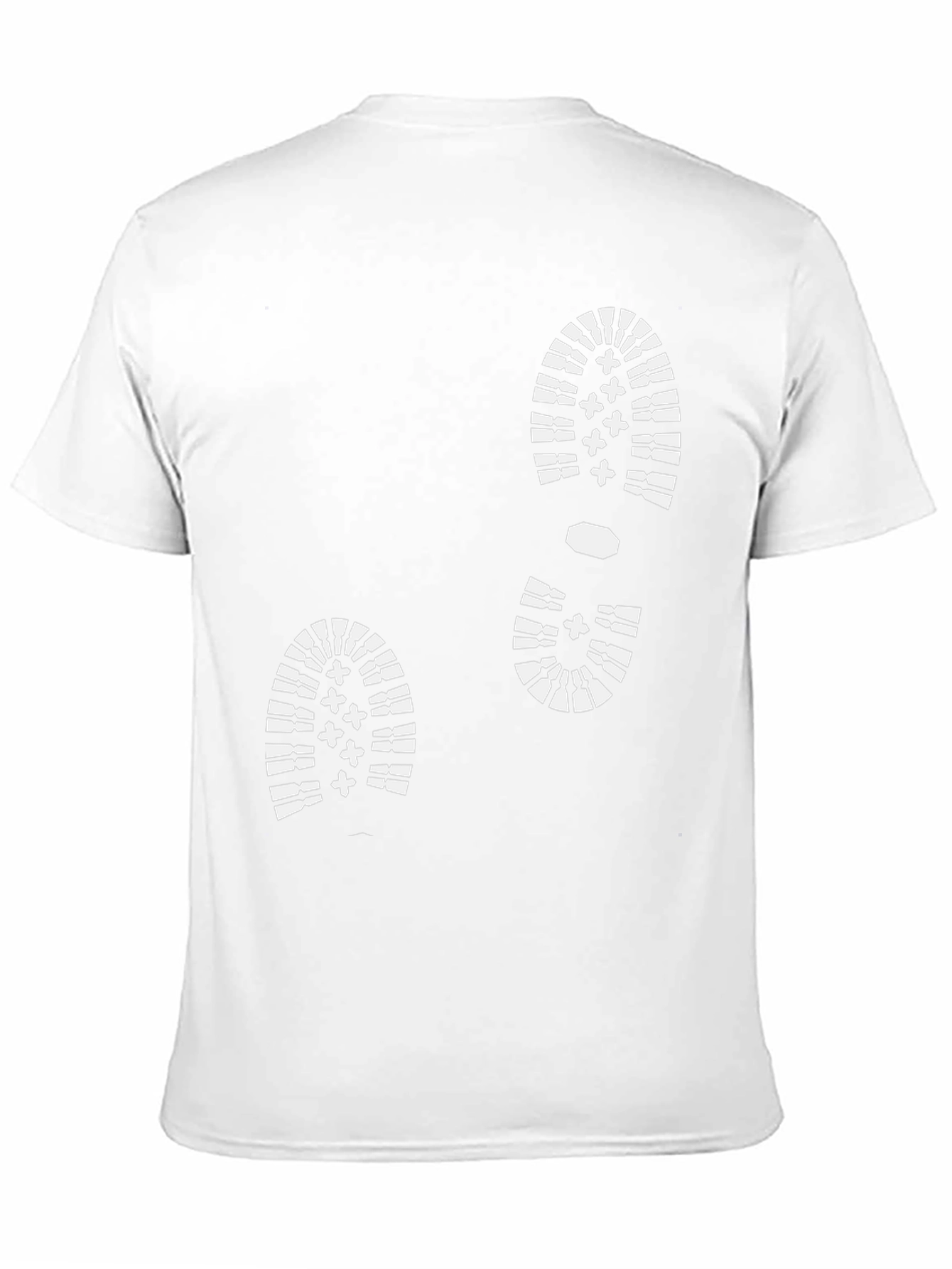 Black T-Shirt with White Boot Print Design