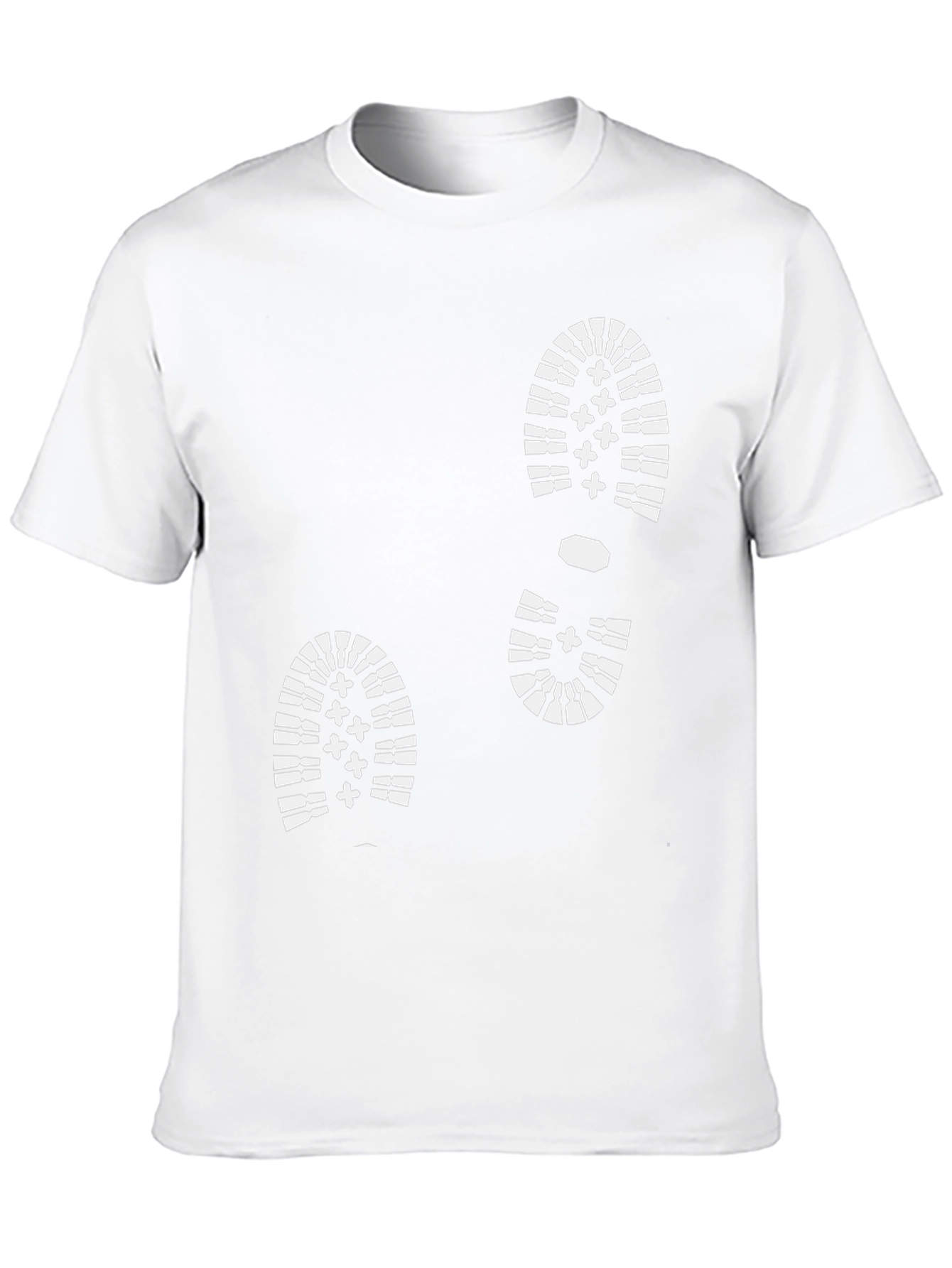 Black T-Shirt with White Boot Print Design