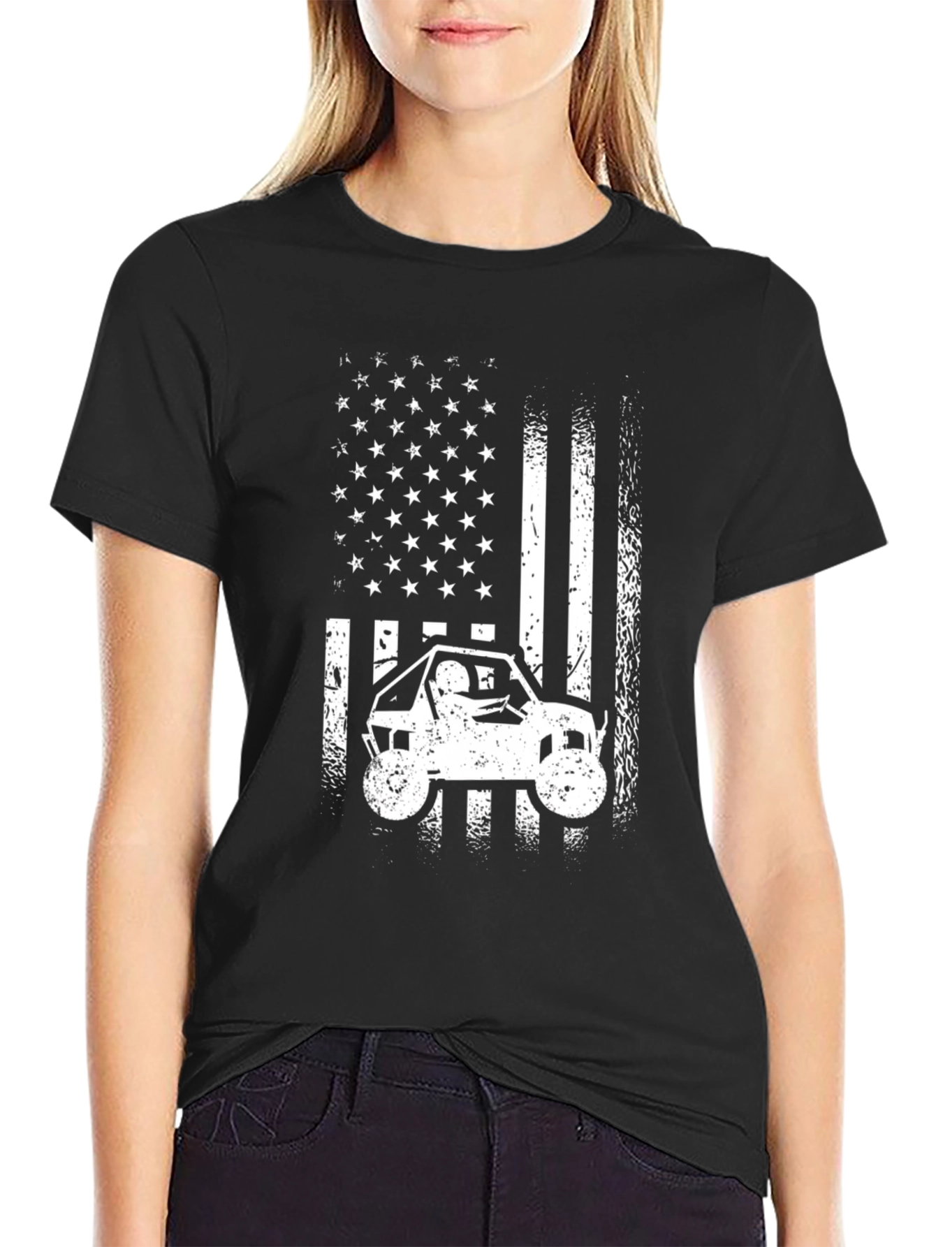 Off-Road Vehicle American Flag Graphic Tee