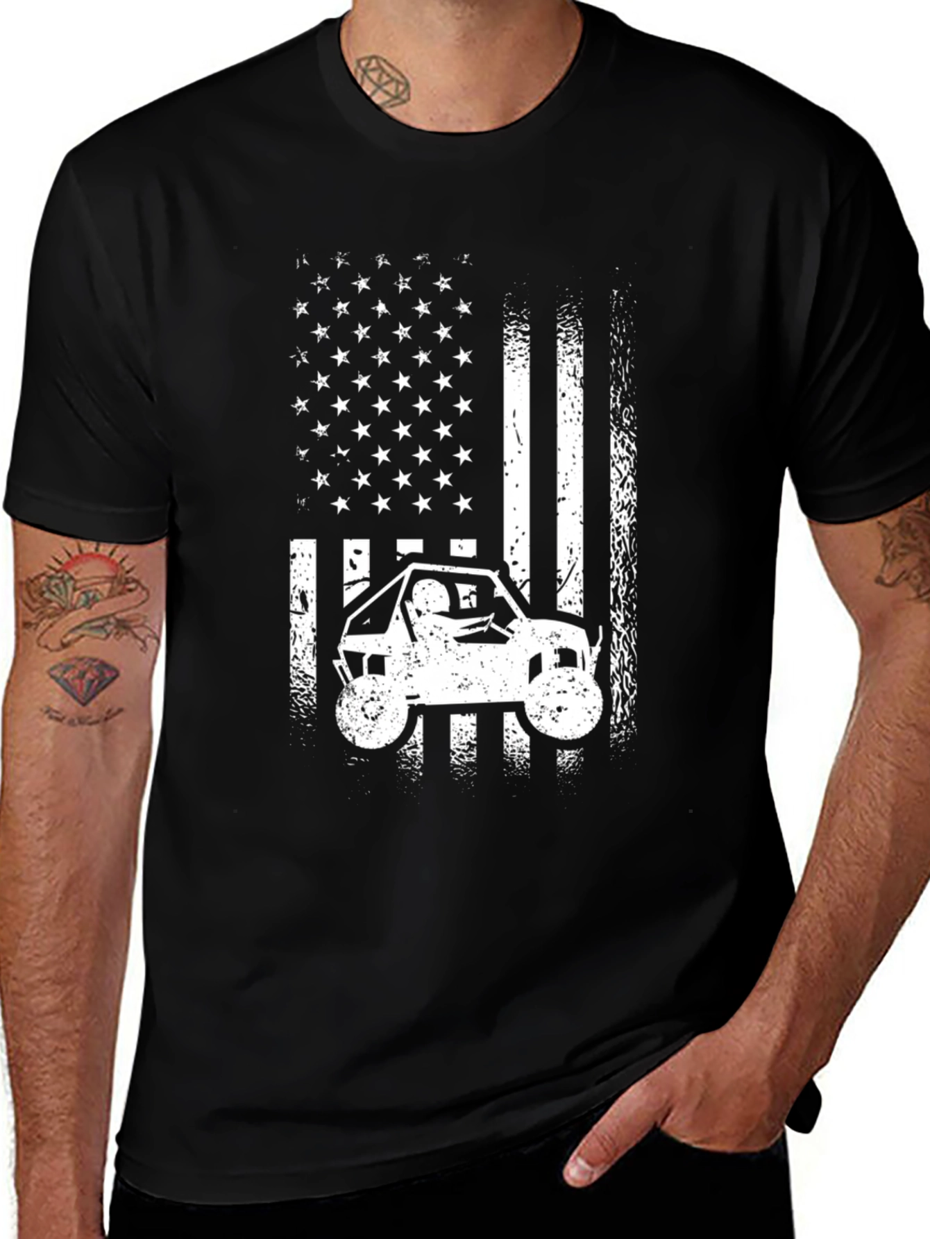 Off-Road Vehicle American Flag Graphic Tee