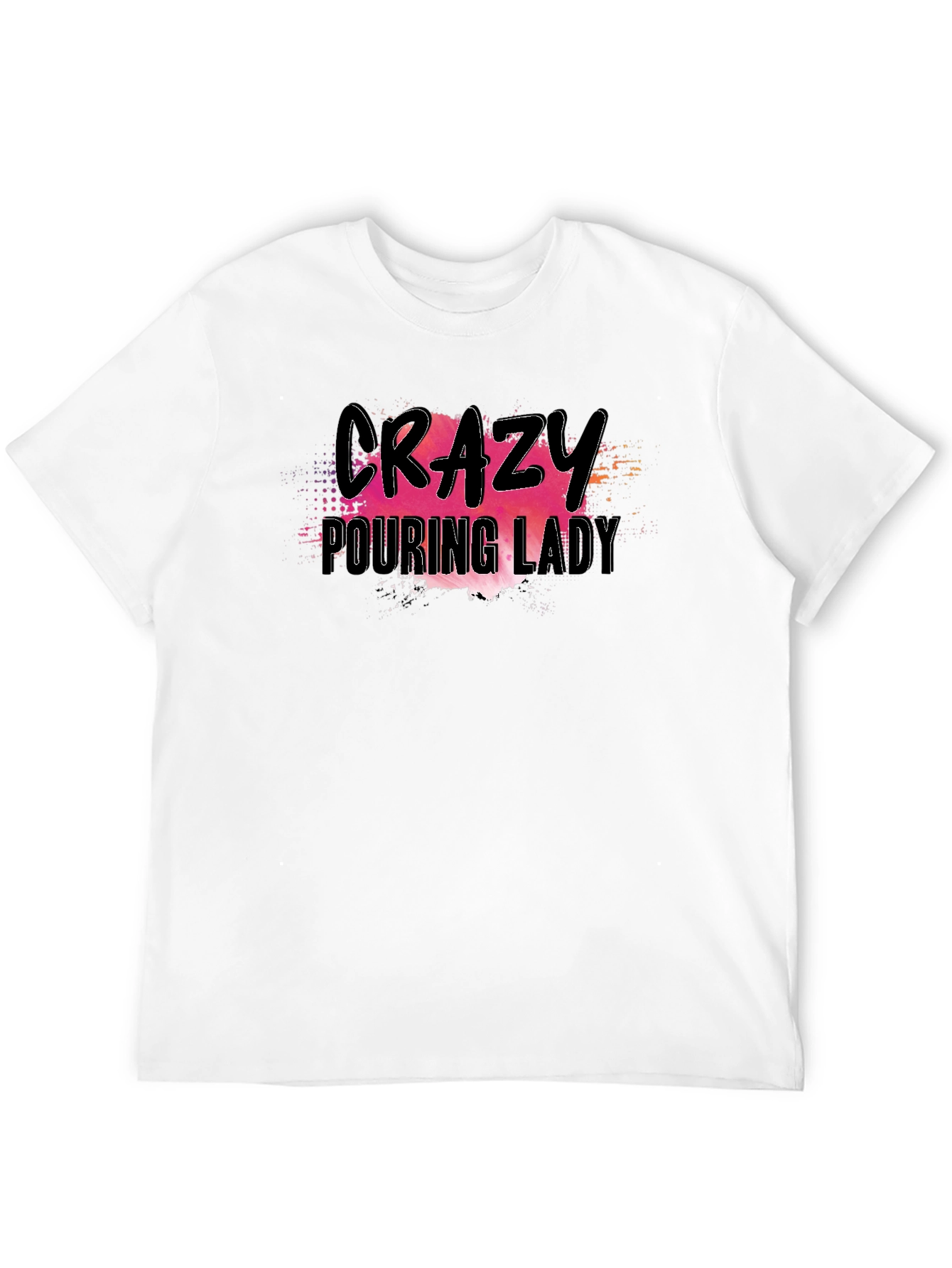 Crazy Pouring Lady Black Graphic Tee