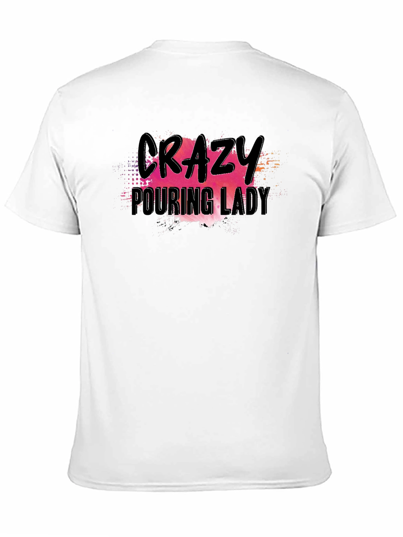 Crazy Pouring Lady Black Graphic Tee