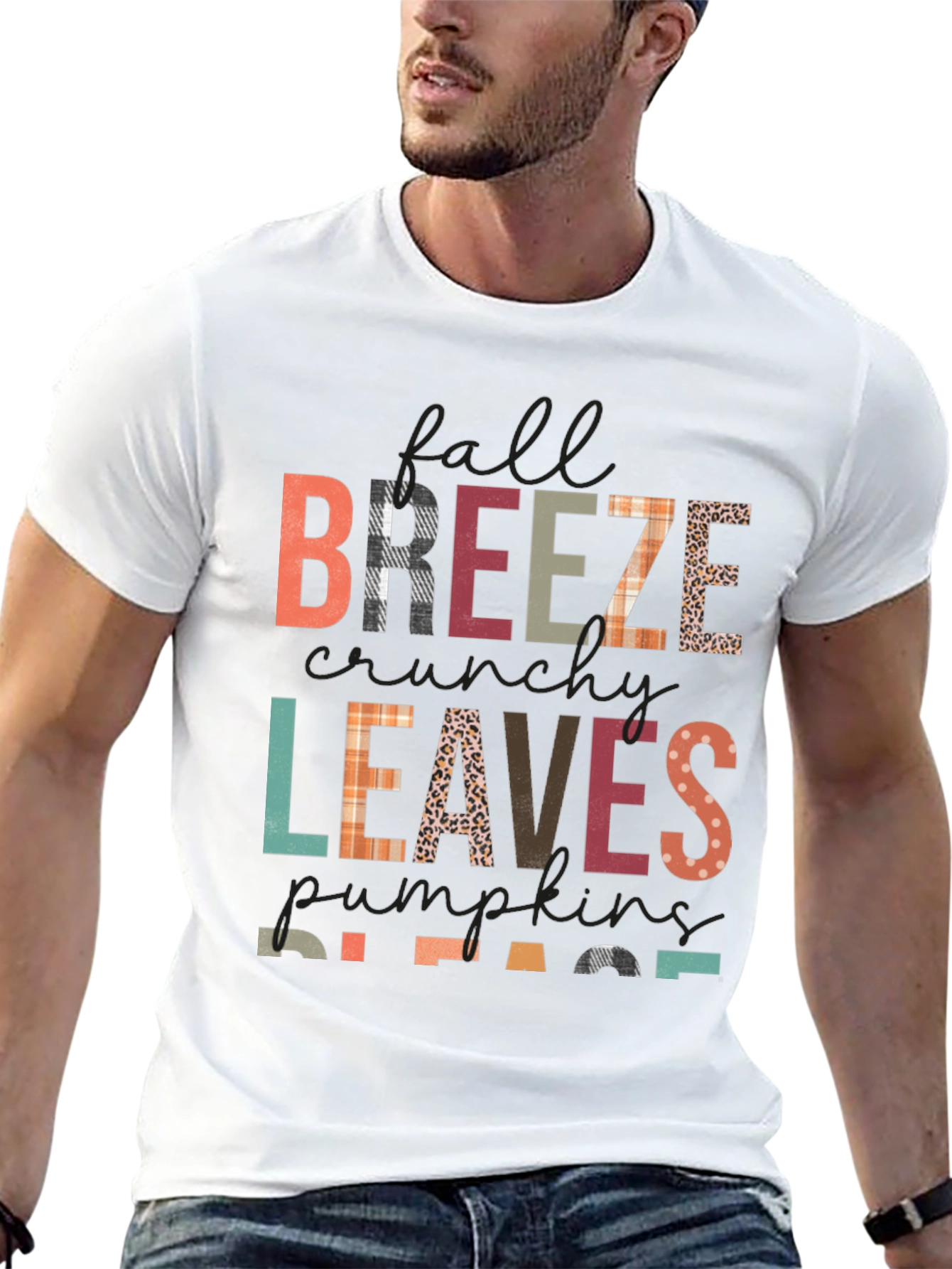 Fall Breeze Leaves Pumpkins Please T-Shirt