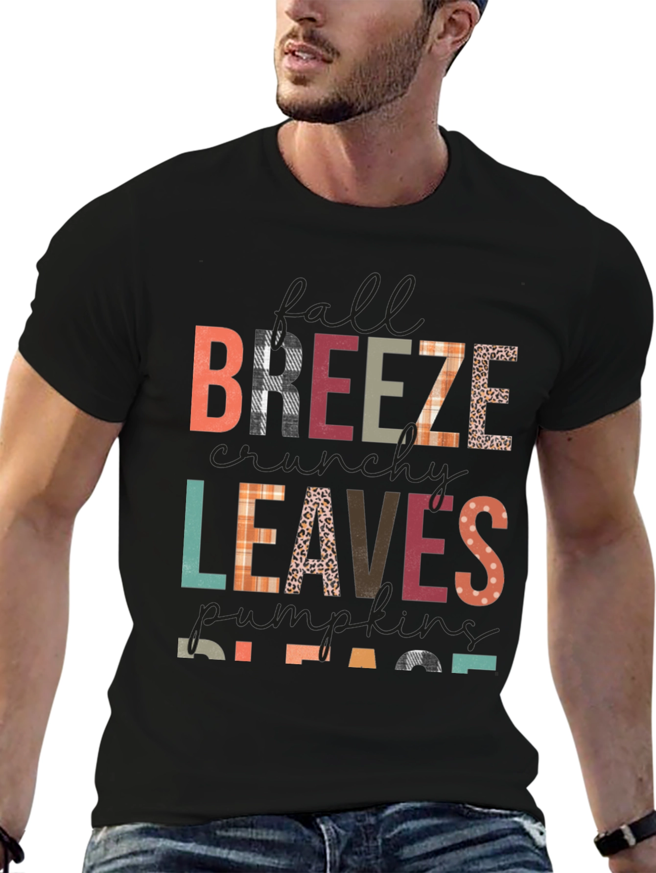 Fall Breeze Leaves Pumpkins Please T-Shirt