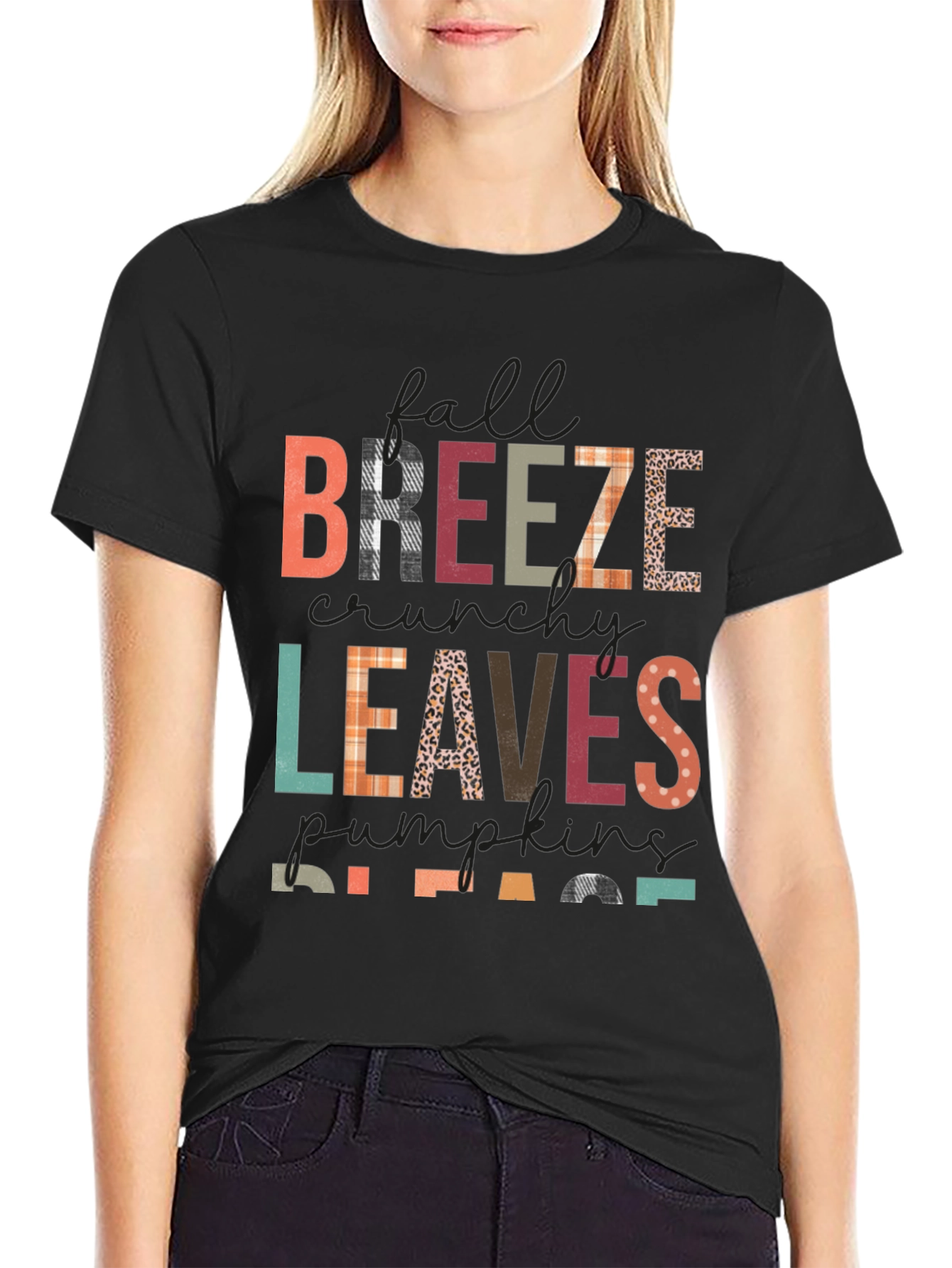 Fall Breeze Leaves Pumpkins Please T-Shirt