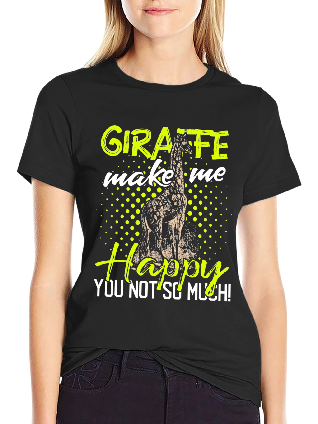 Giraffe Make Me Happy Graphic Tee