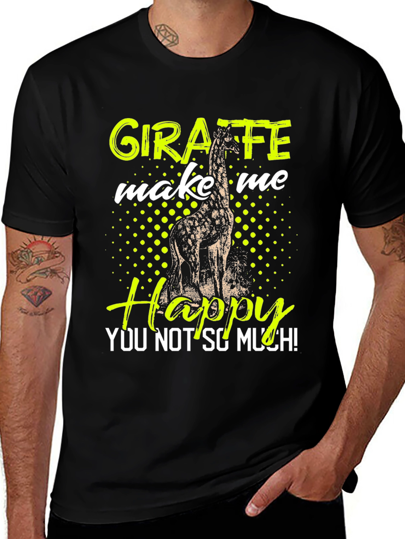 Giraffe Make Me Happy Graphic Tee