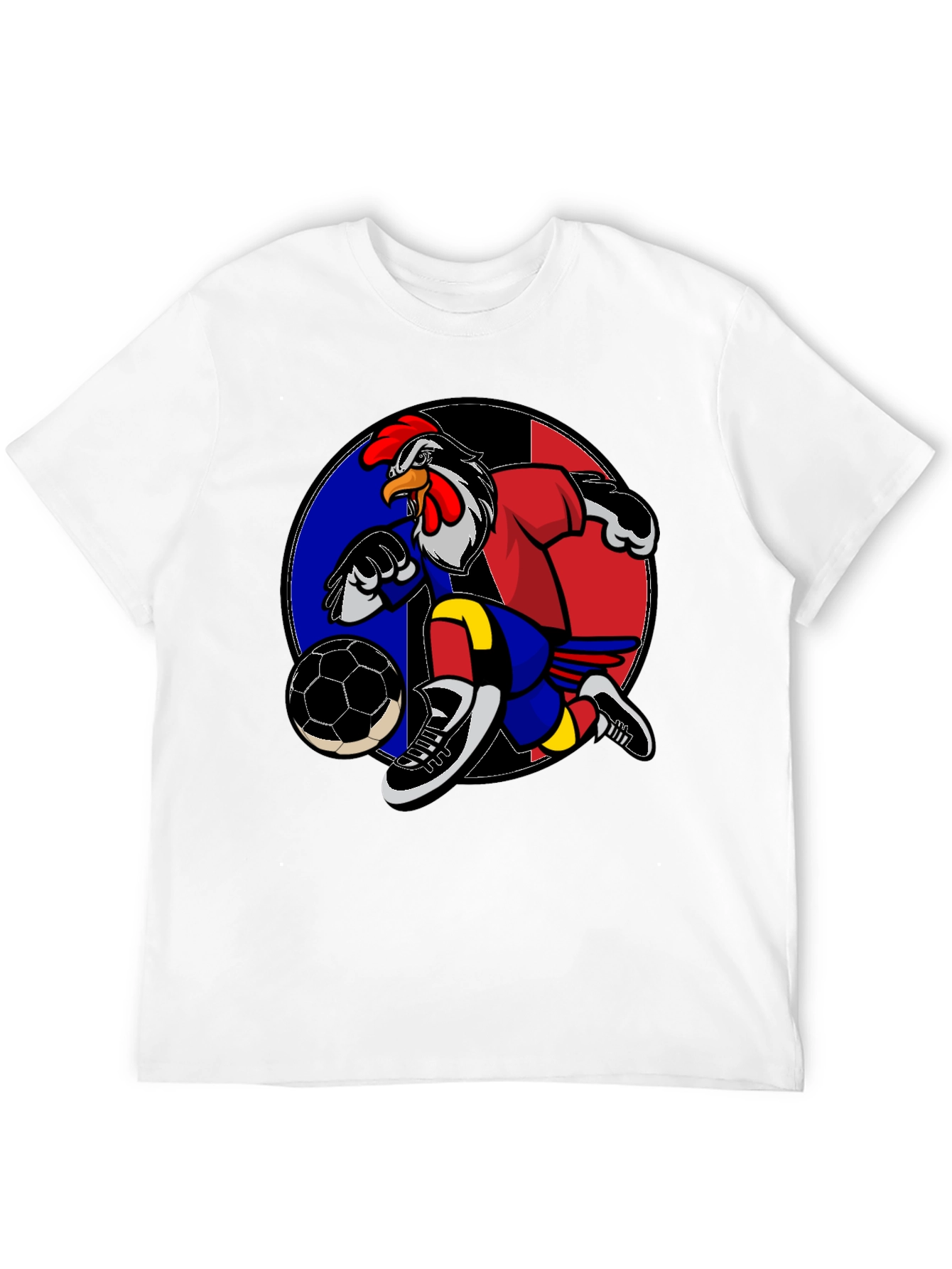 Rooster Soccer T-Shirt: Black Graphic Tee