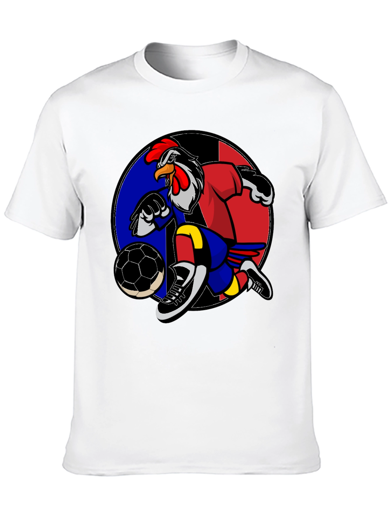 Rooster Soccer T-Shirt: Black Graphic Tee