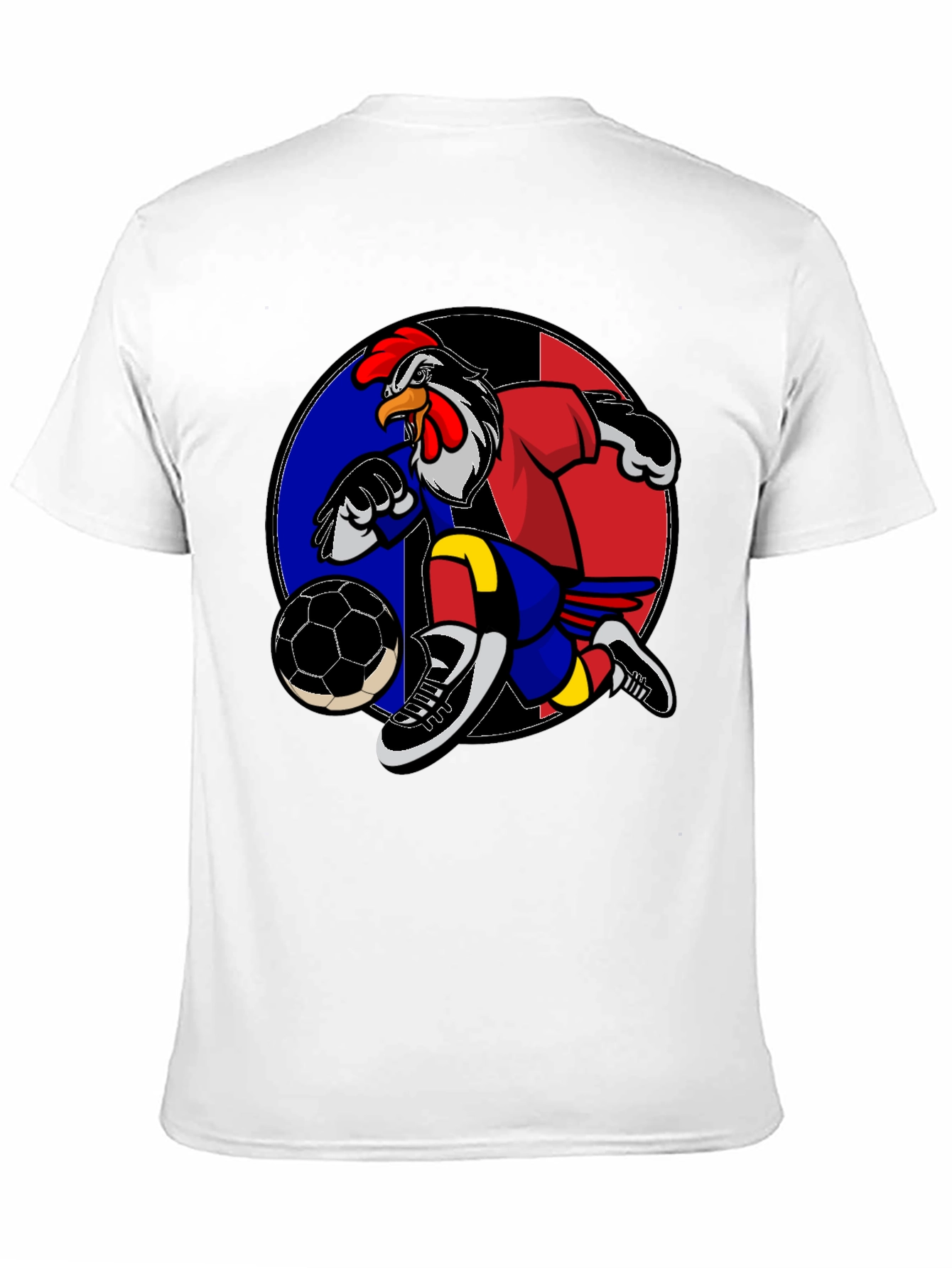 Rooster Soccer T-Shirt: Black Graphic Tee