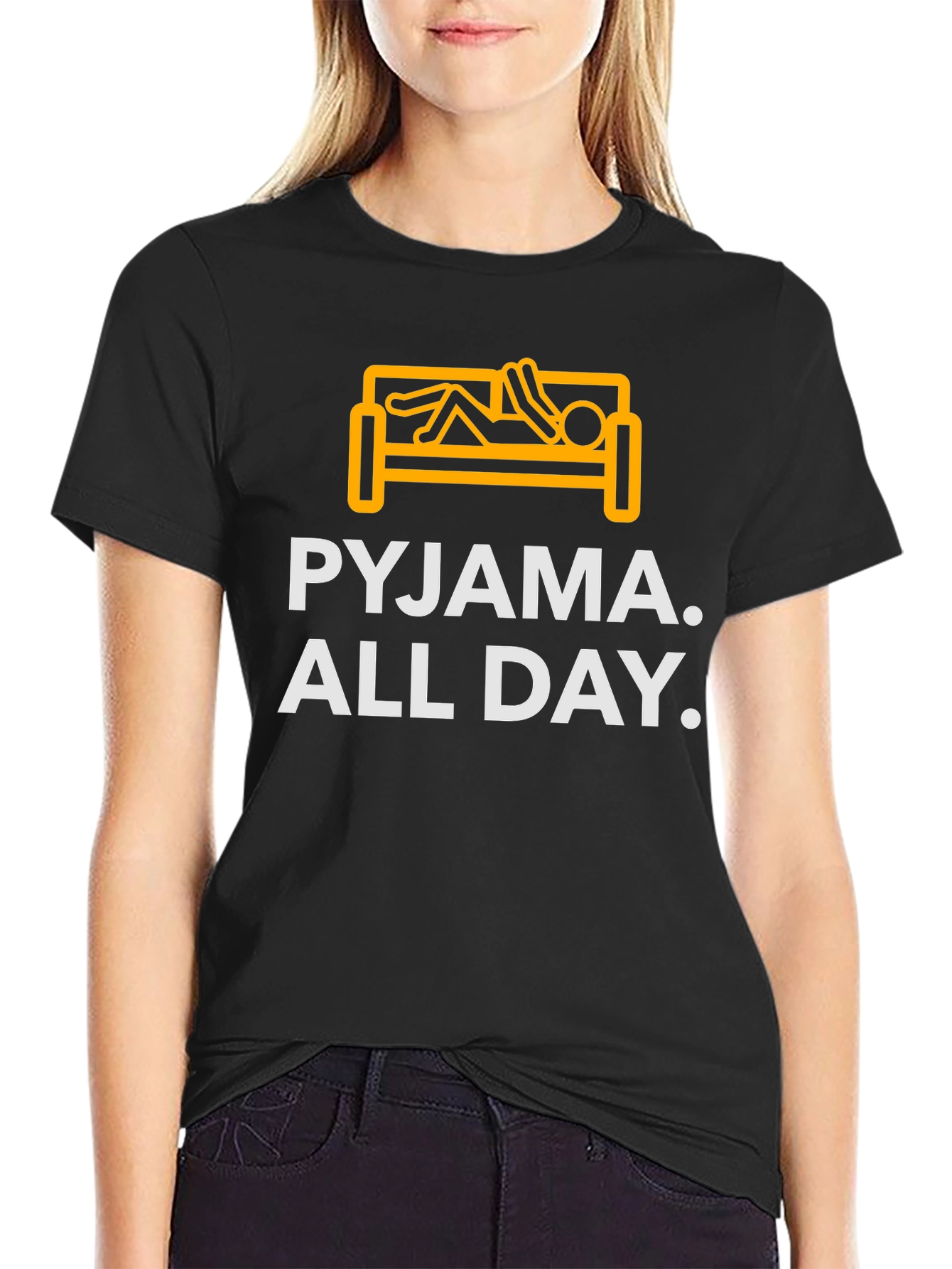 Pyjama All Day Black Graphic T-Shirt