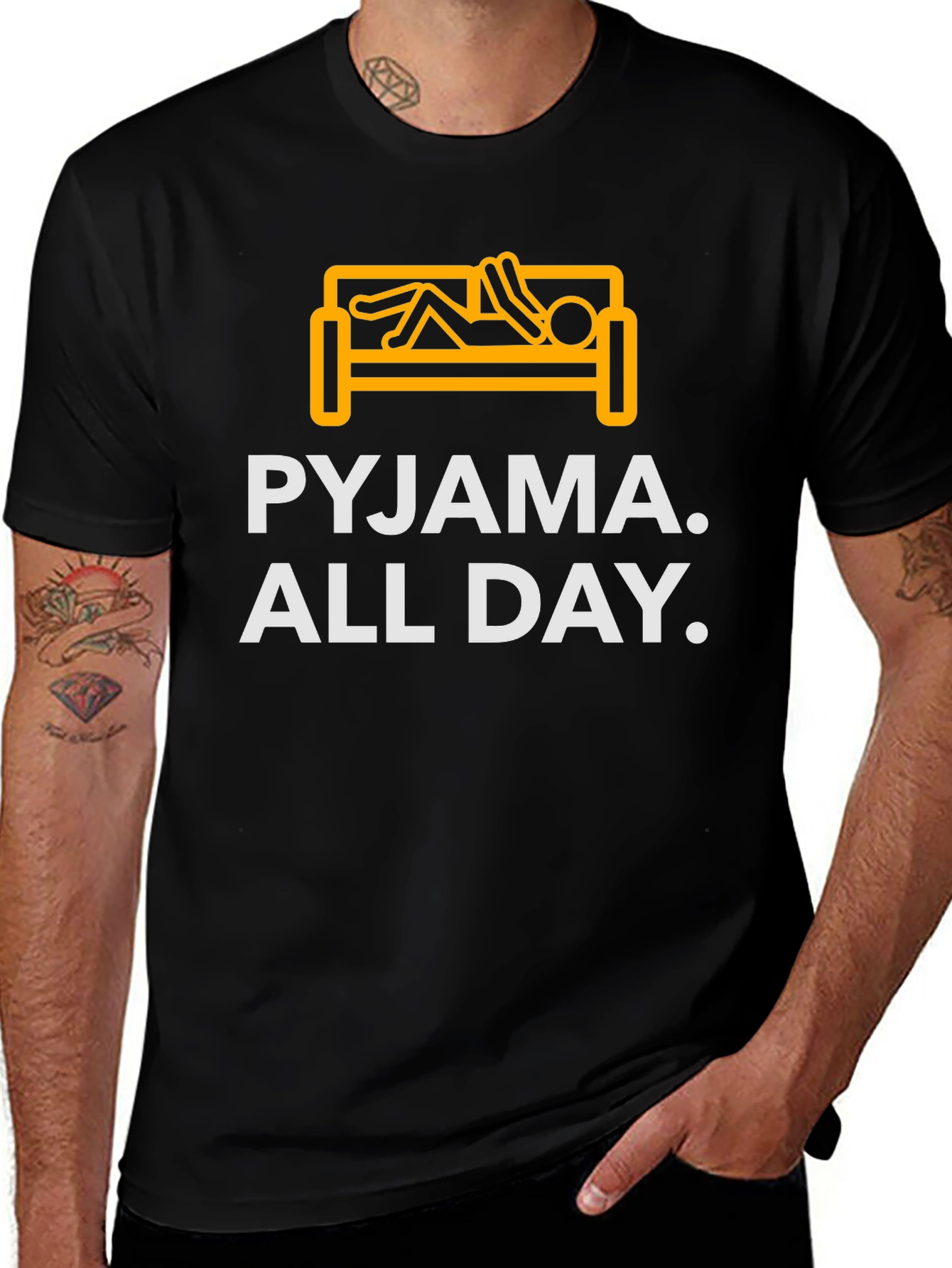Pyjama All Day Black Graphic T-Shirt