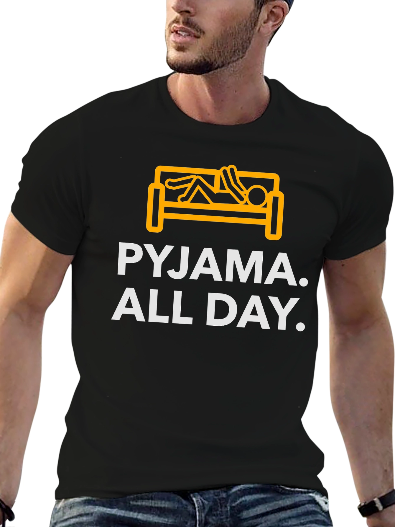 Pyjama All Day Black Graphic T-Shirt