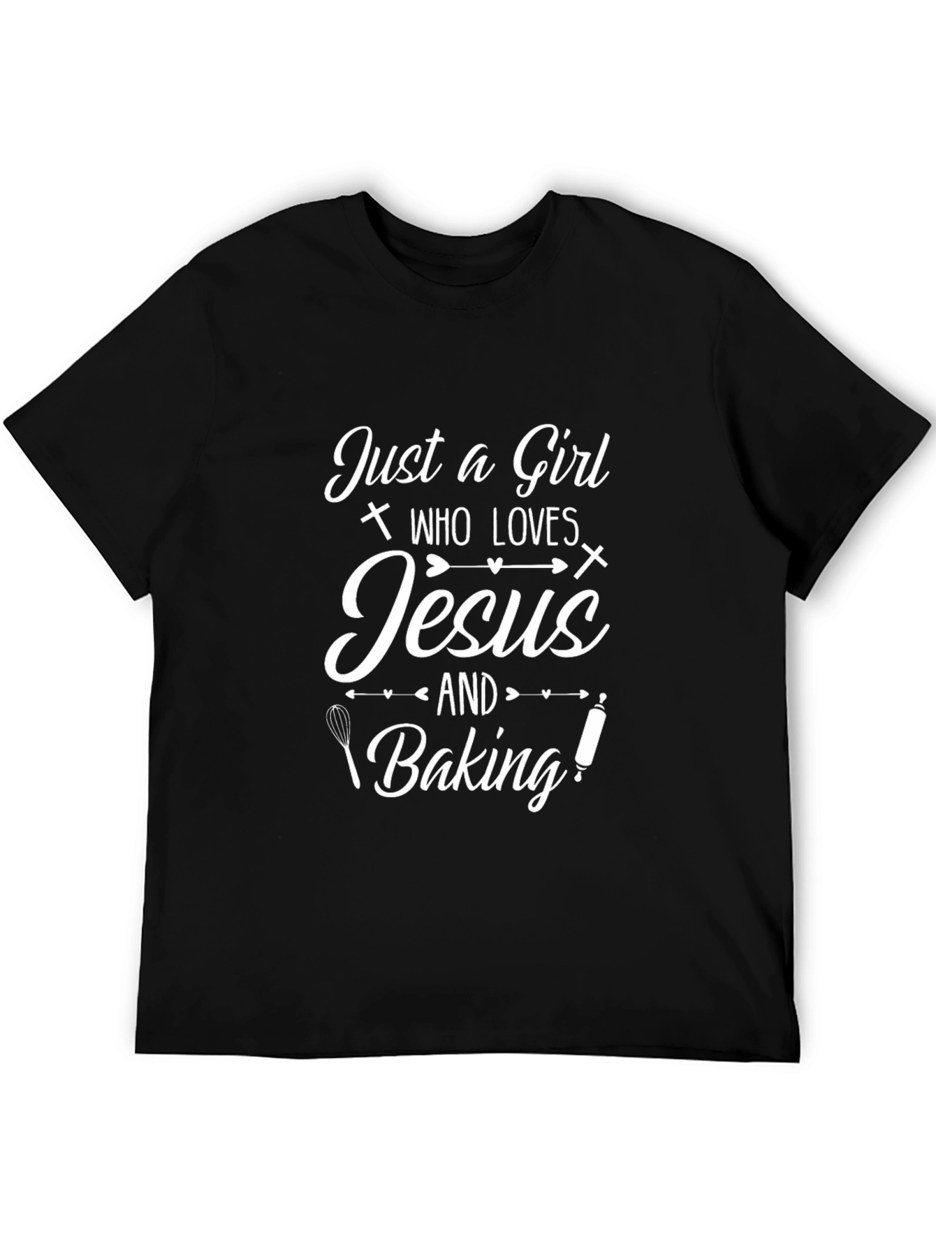 Jesus & Baking Girls Graphic T-Shirt - Black