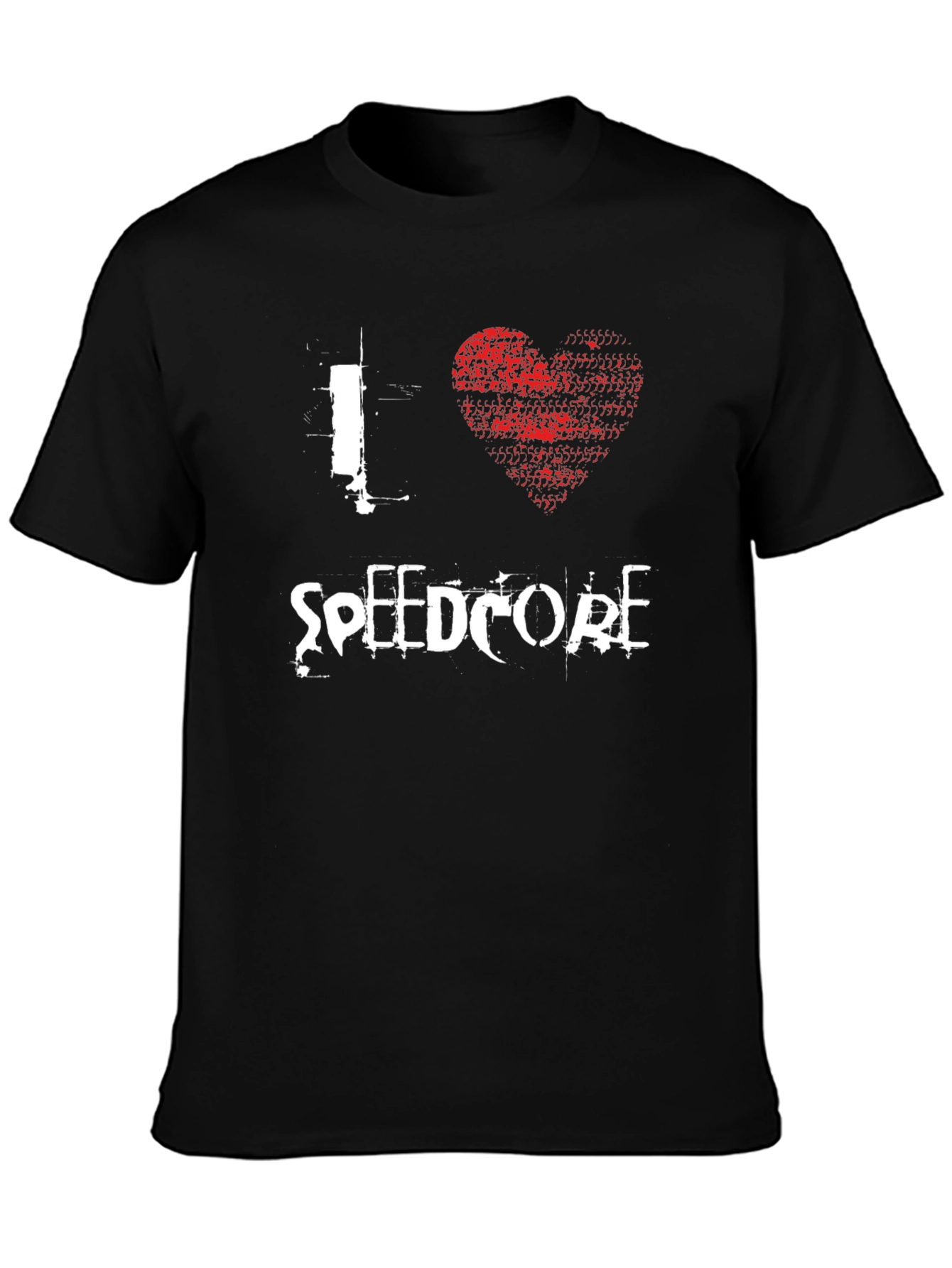 I Love Speedcore Black Graphic T-Shirt