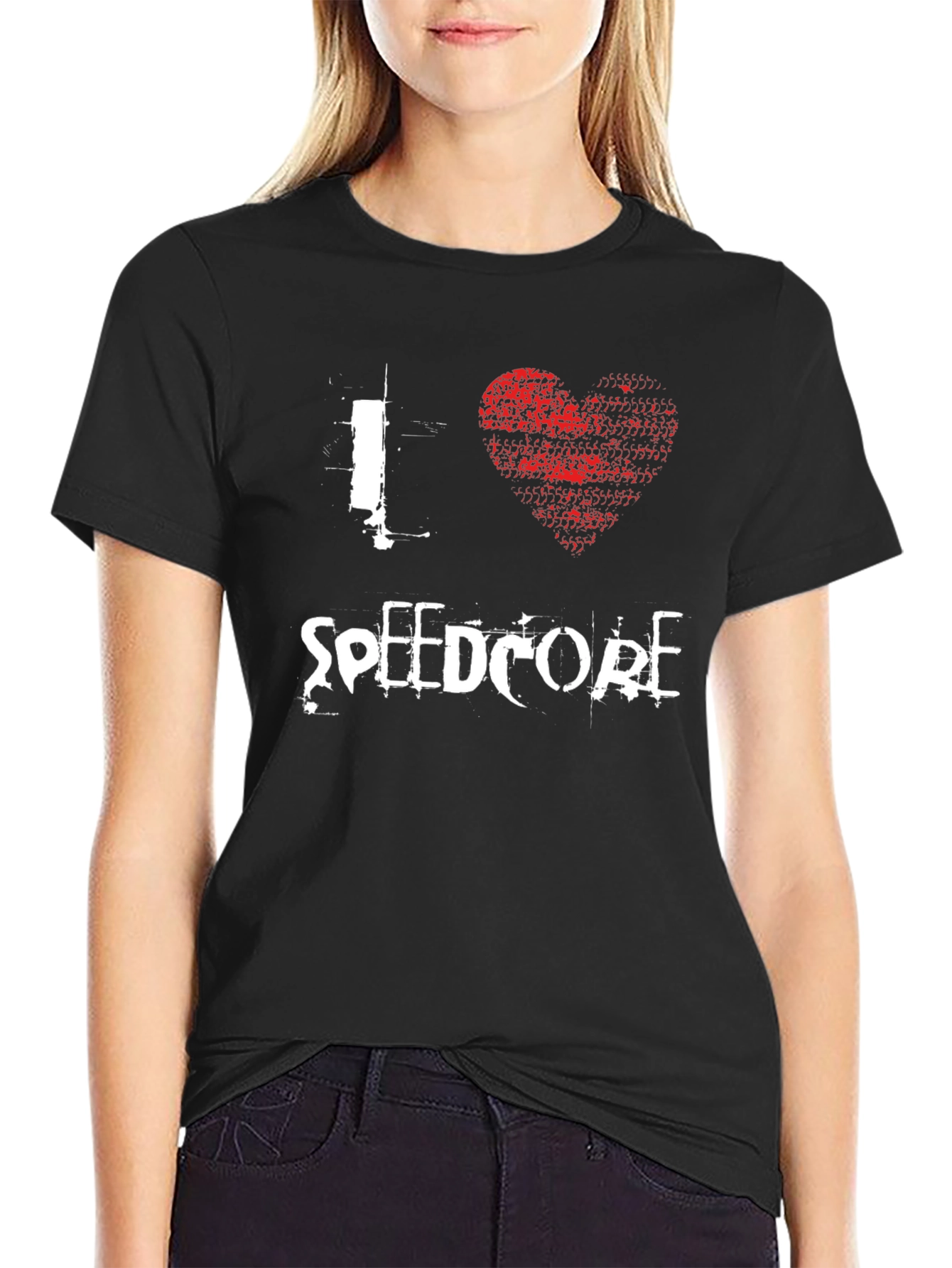I Love Speedcore Black Graphic T-Shirt