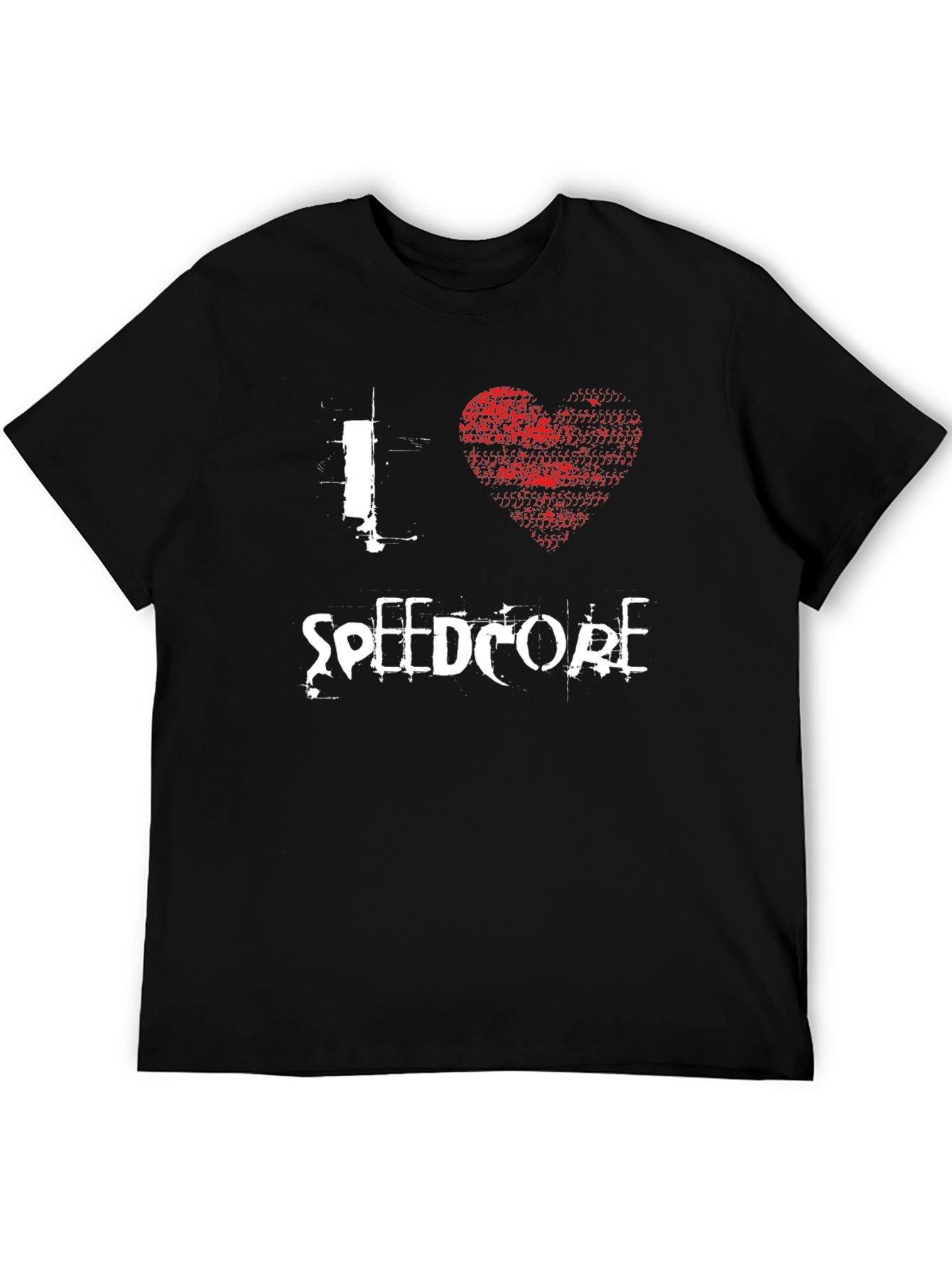 I Love Speedcore Black Graphic T-Shirt
