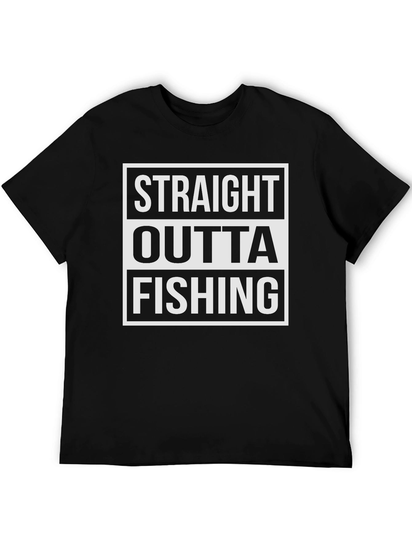 Straight Outta Fishing Black T-Shirt