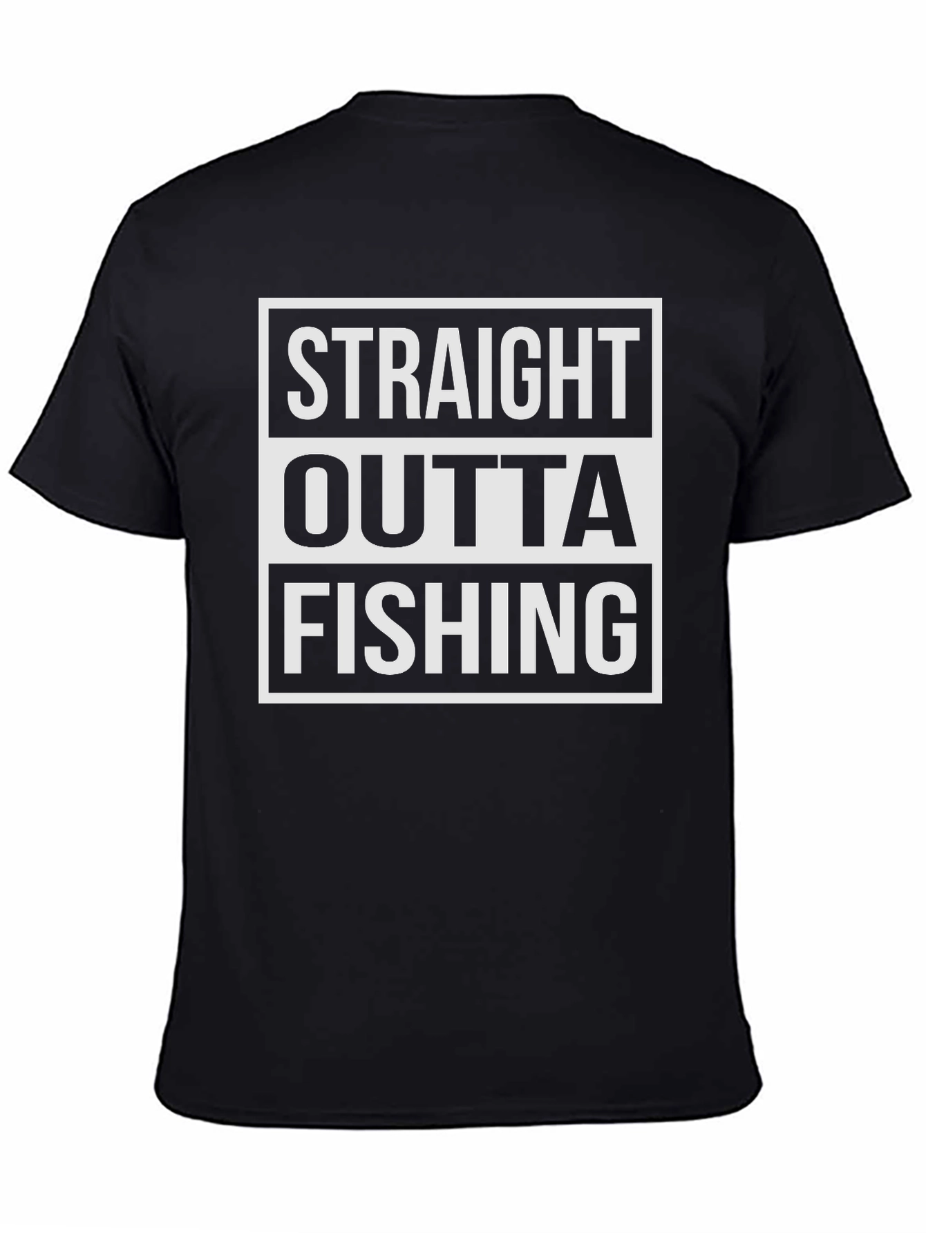 Straight Outta Fishing Black T-Shirt