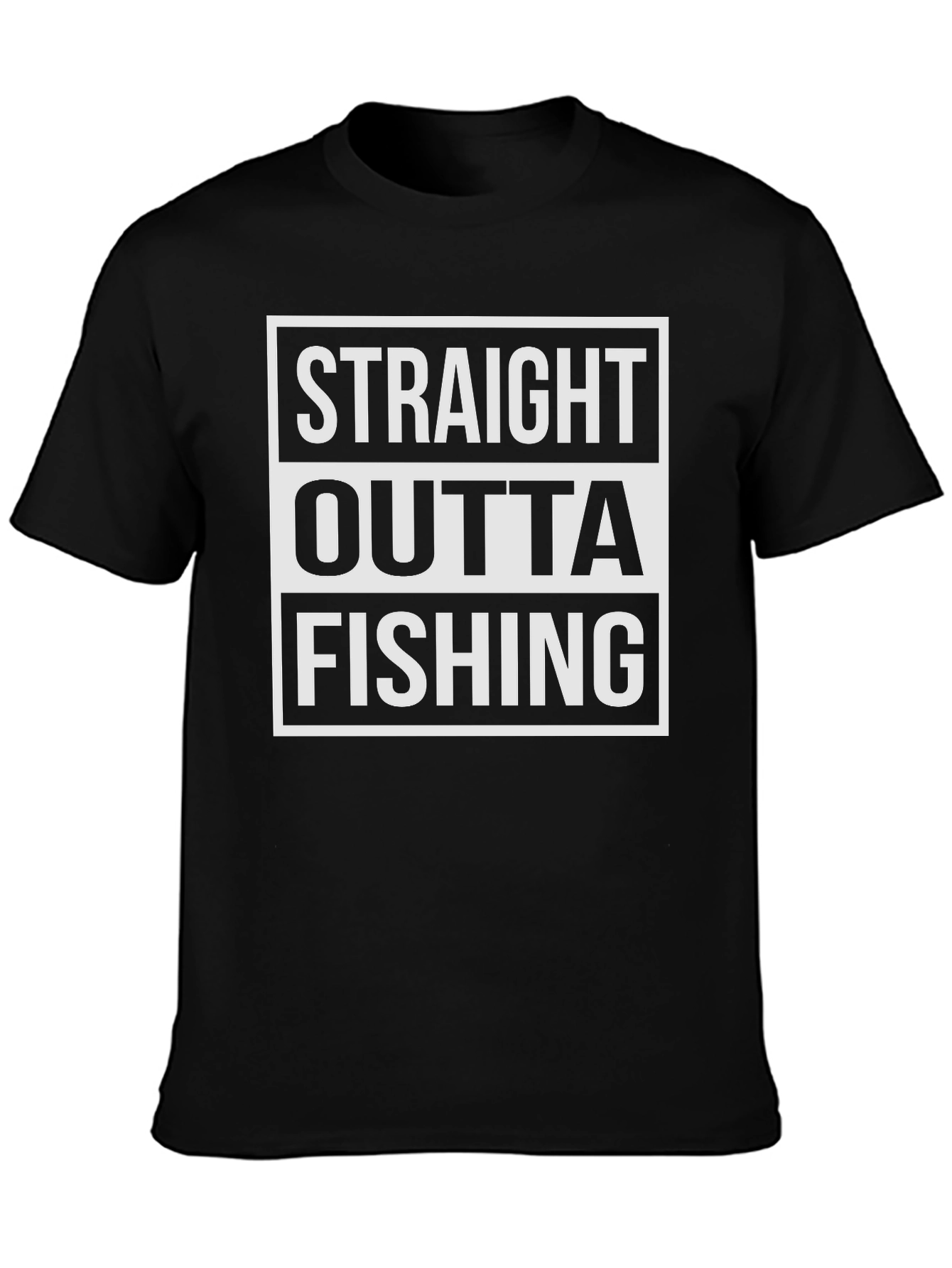 Straight Outta Fishing Black T-Shirt