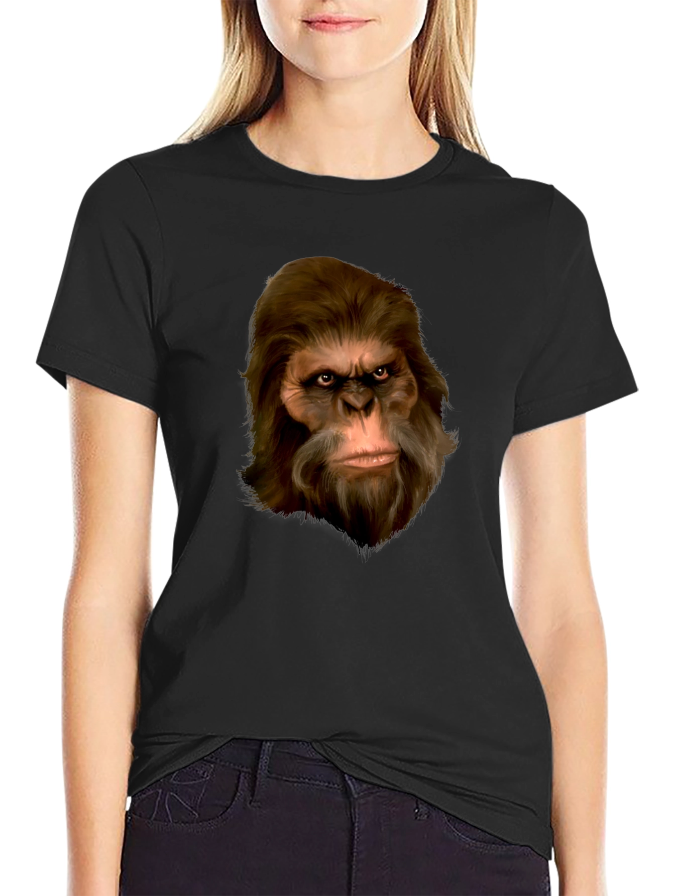 Sasquatch Portrait T-Shirt - Black