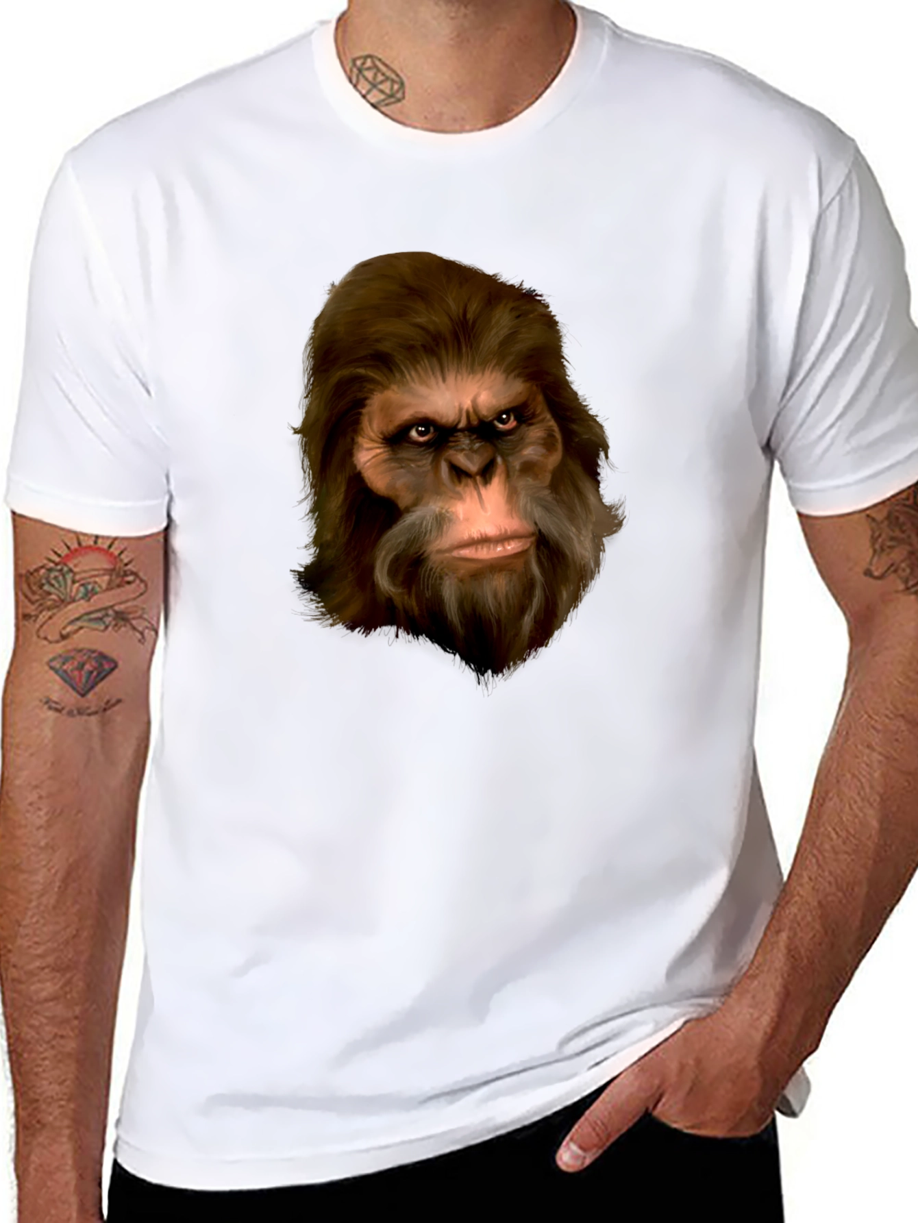 Sasquatch Portrait T-Shirt - Black