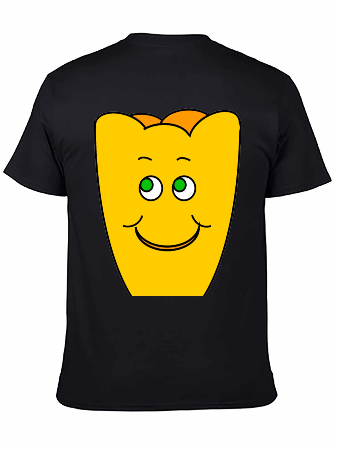 Funny Smiling Yellow Character Black T-Shirt