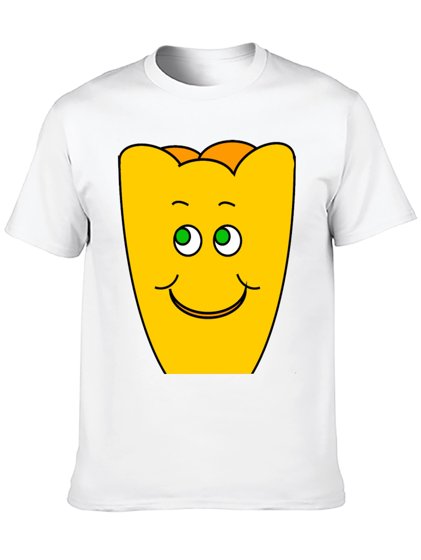 Funny Smiling Yellow Character Black T-Shirt