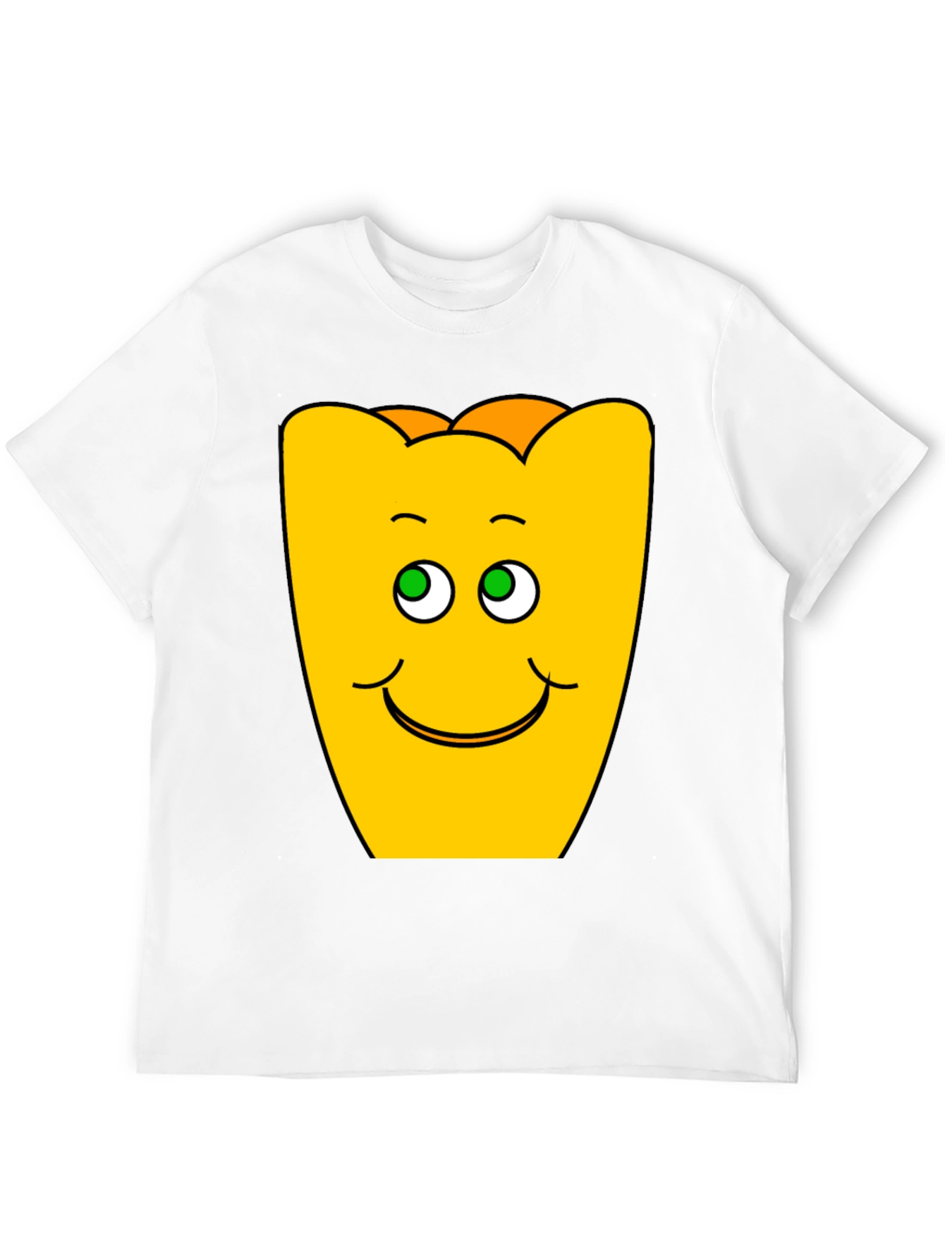 Funny Smiling Yellow Character Black T-Shirt