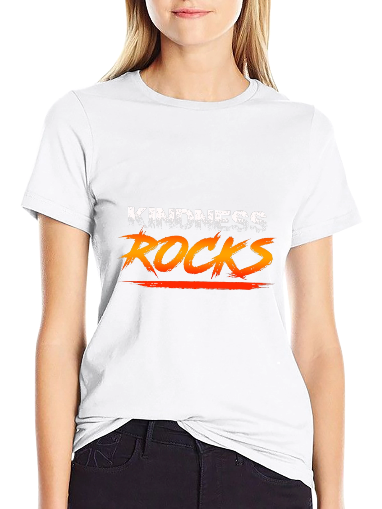 Kindness Rocks Graphic Tee - Black Casual T-Shirt