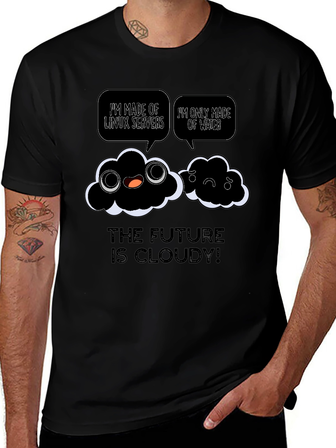 Cloudy Future Graphic Tee - Linux Humor