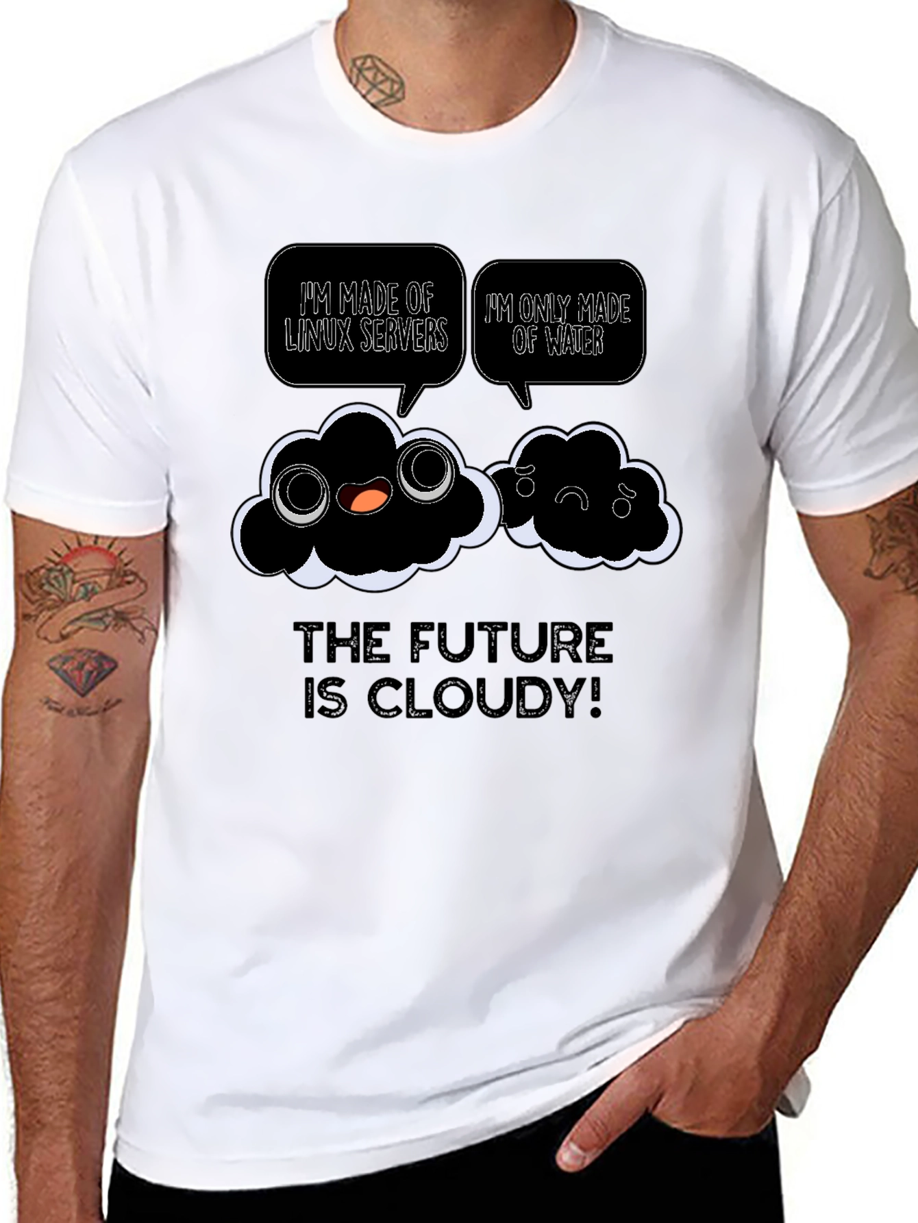 Cloudy Future Graphic Tee - Linux Humor