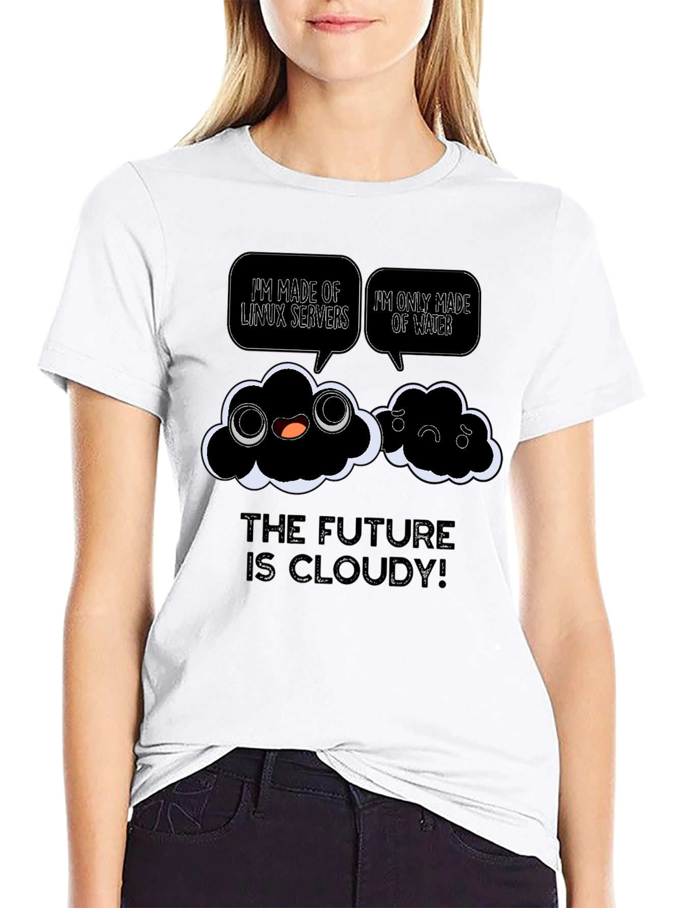 Cloudy Future Graphic Tee - Linux Humor