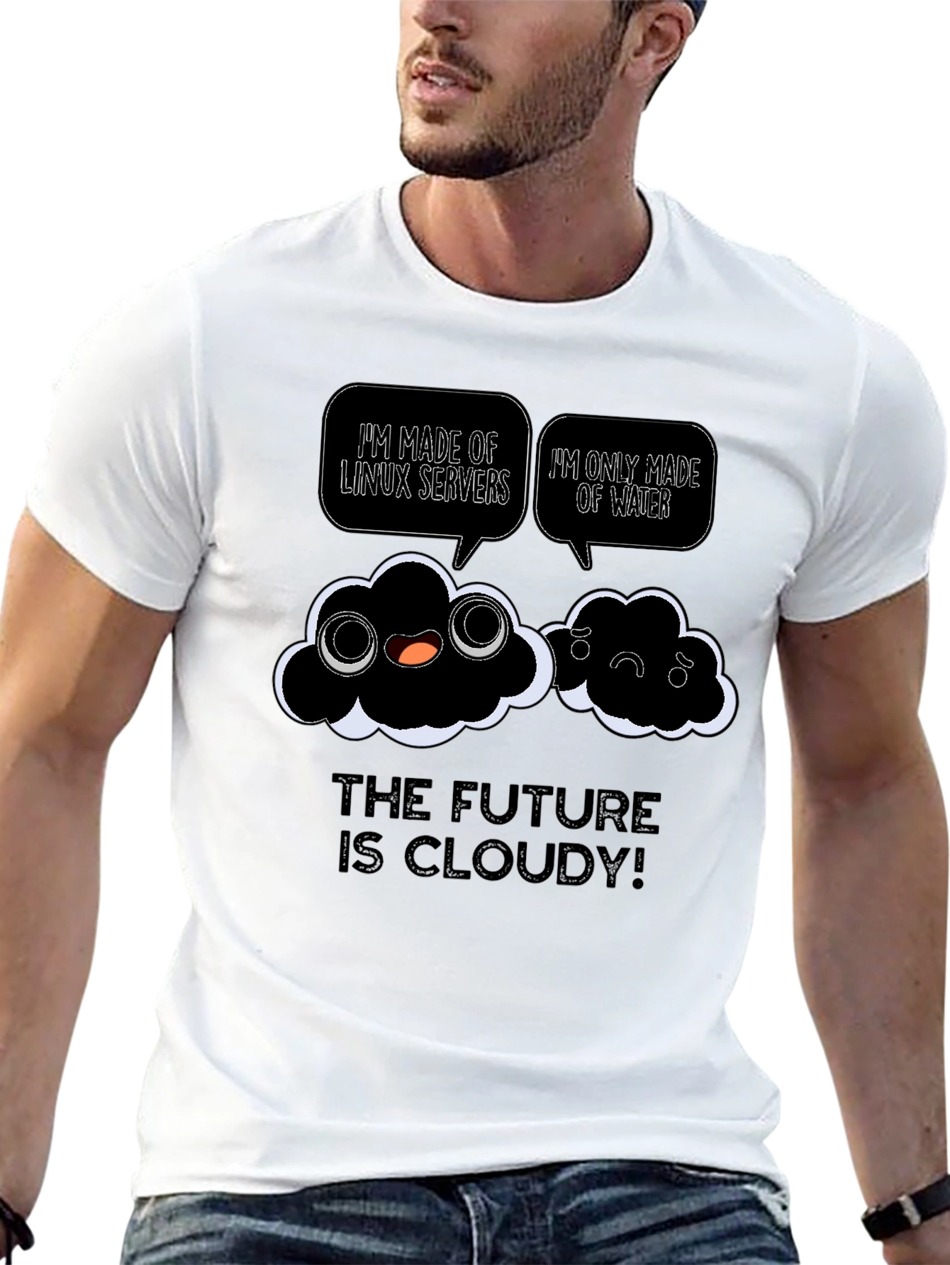 Cloudy Future Graphic Tee - Linux Humor