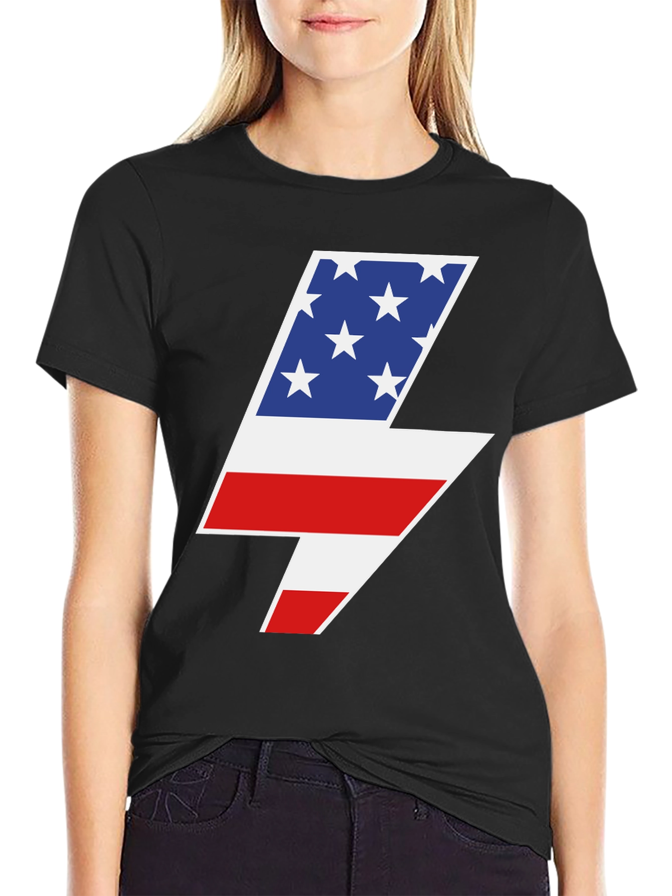 American Flag Lightning Bolt Graphic Tee