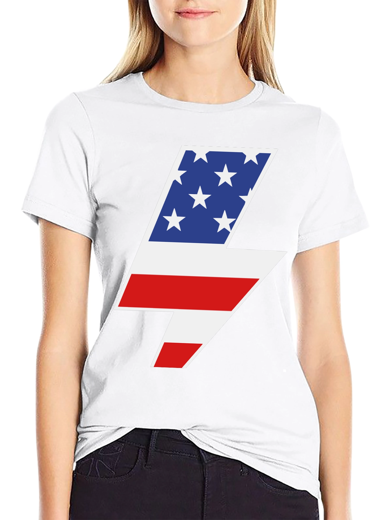American Flag Lightning Bolt Graphic Tee