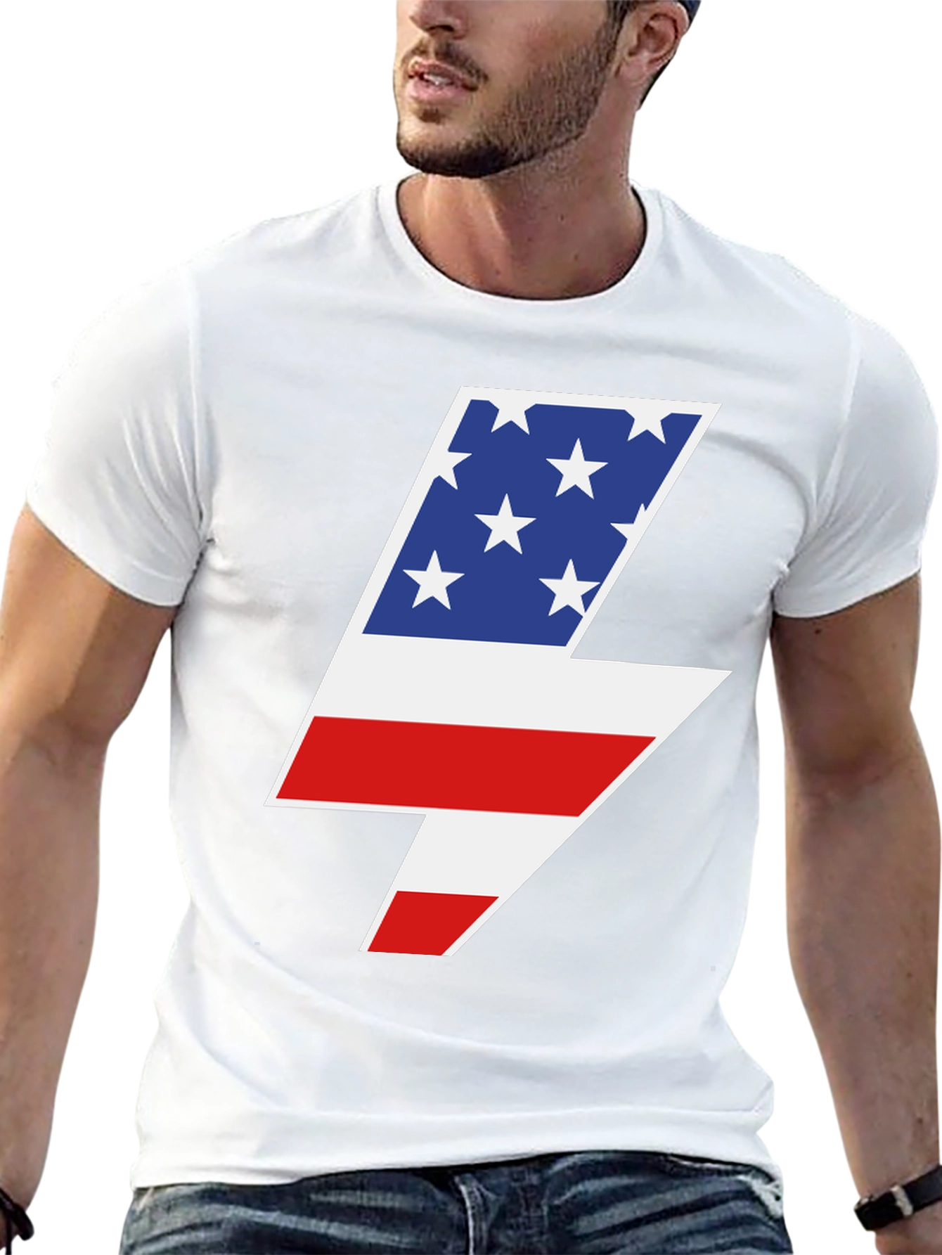 American Flag Lightning Bolt Graphic Tee