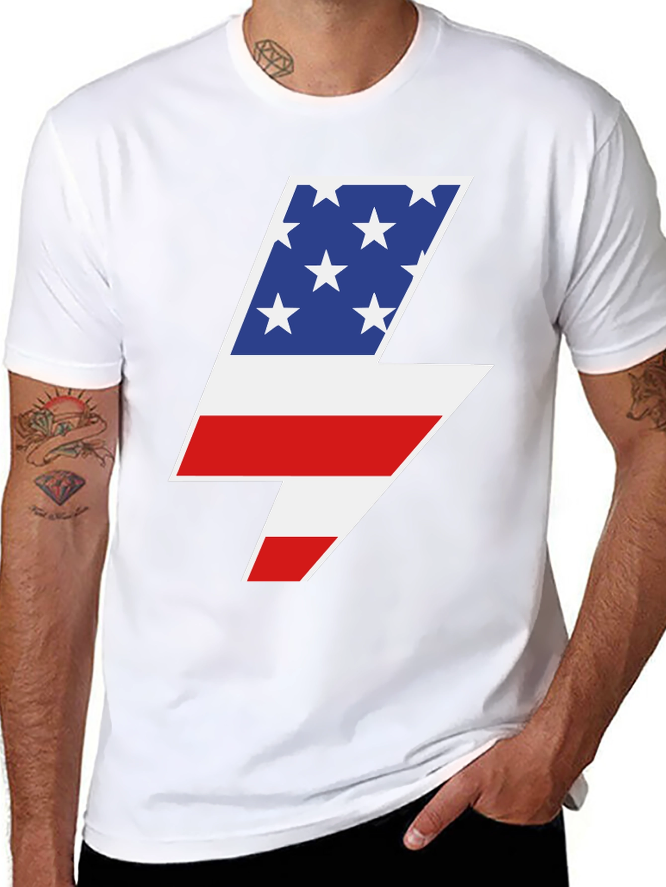 American Flag Lightning Bolt Graphic Tee