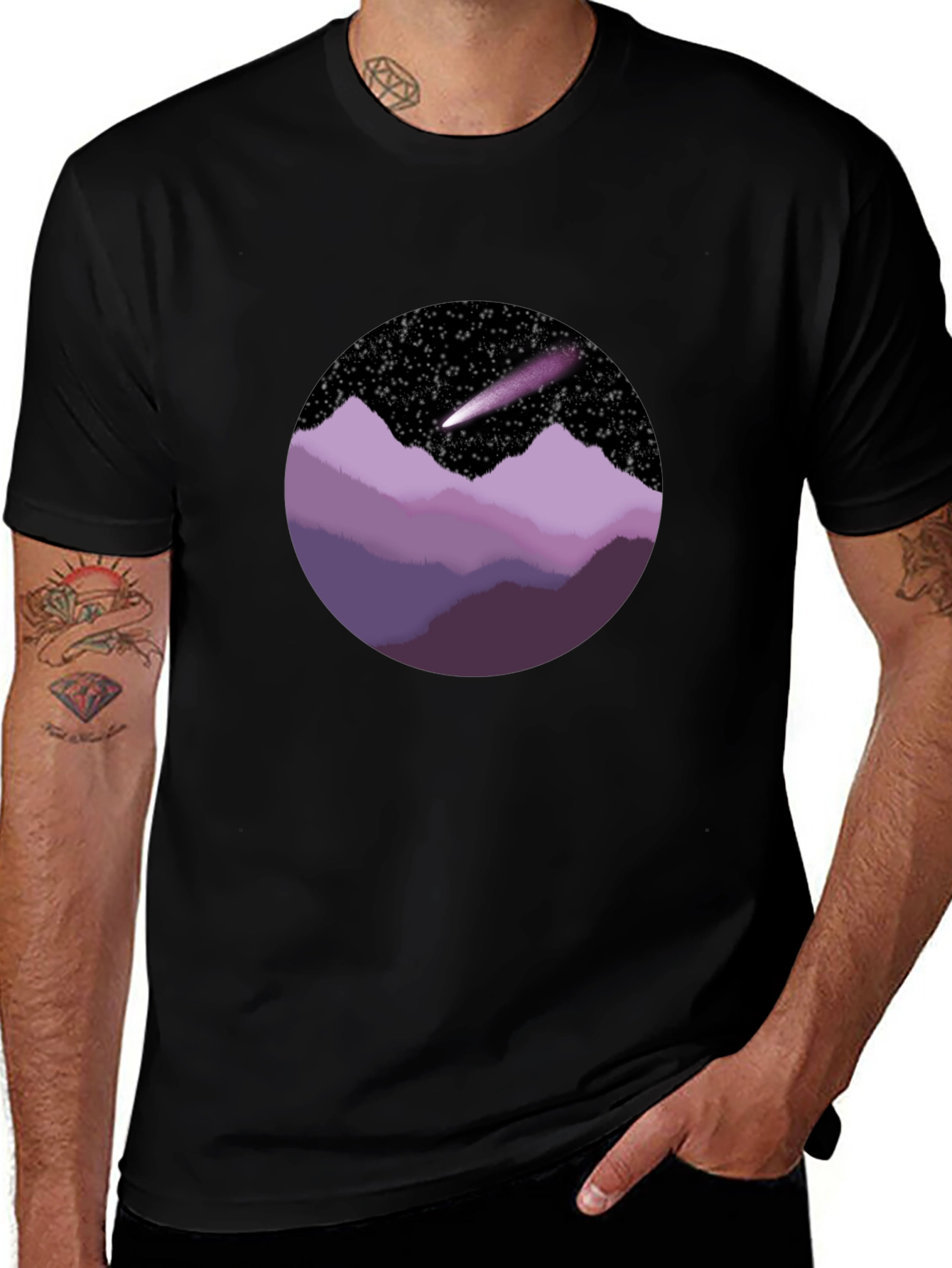 Cosmic Mountain Tee - Unique Graphic T-Shirt
