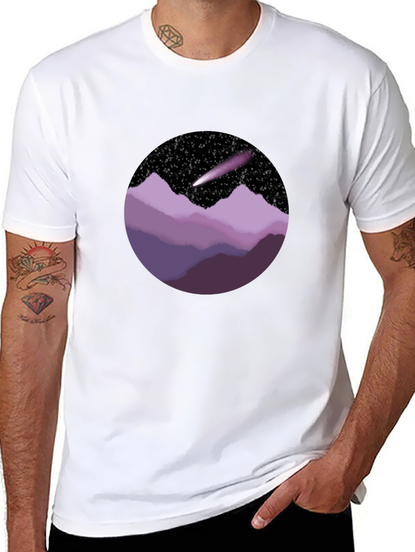Cosmic Mountain Tee - Unique Graphic T-Shirt