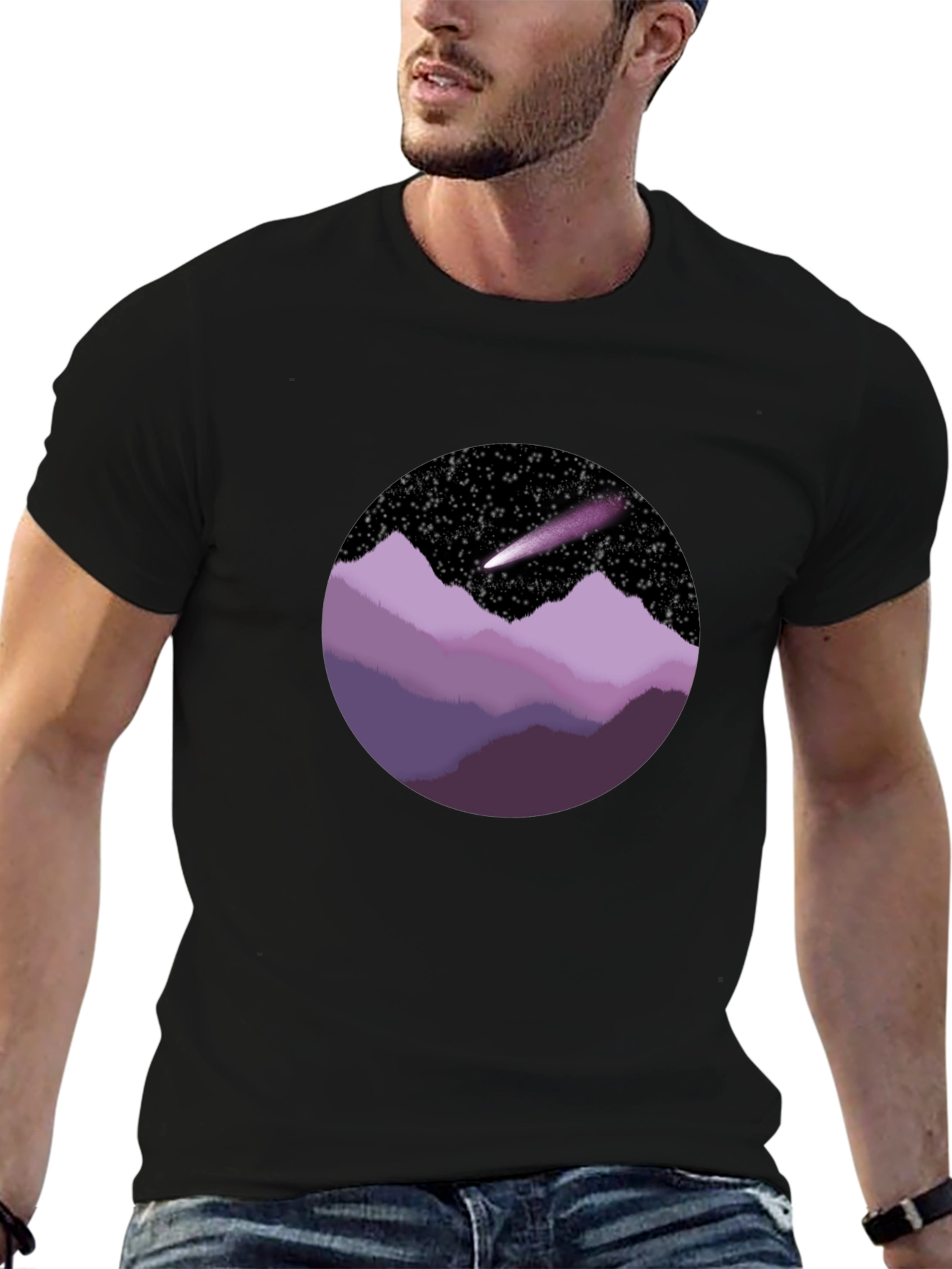 Cosmic Mountain Tee - Unique Graphic T-Shirt