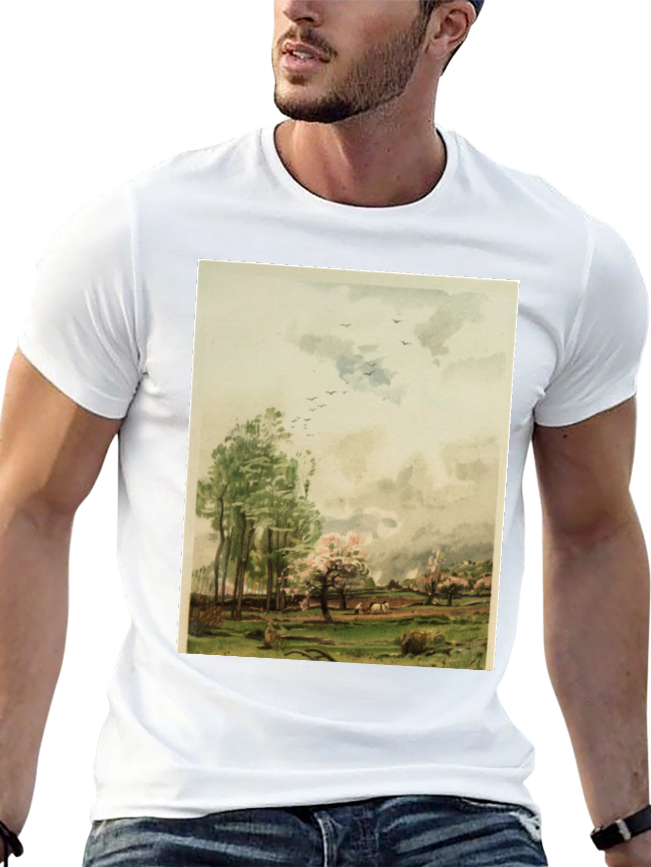 Artistic Landscape Graphic Tee - Stylish Comfort