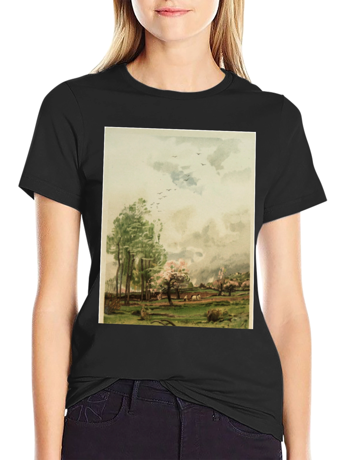 Artistic Landscape Graphic Tee - Stylish Comfort