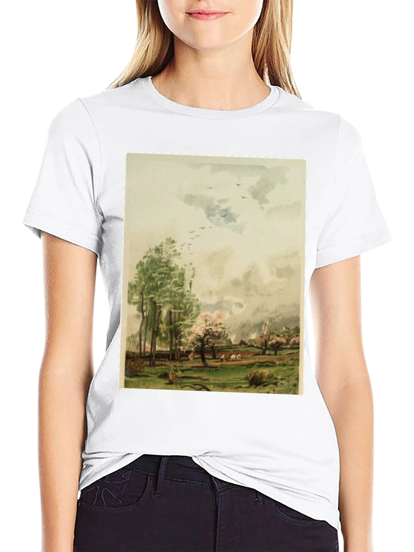 Artistic Landscape Graphic Tee - Stylish Comfort